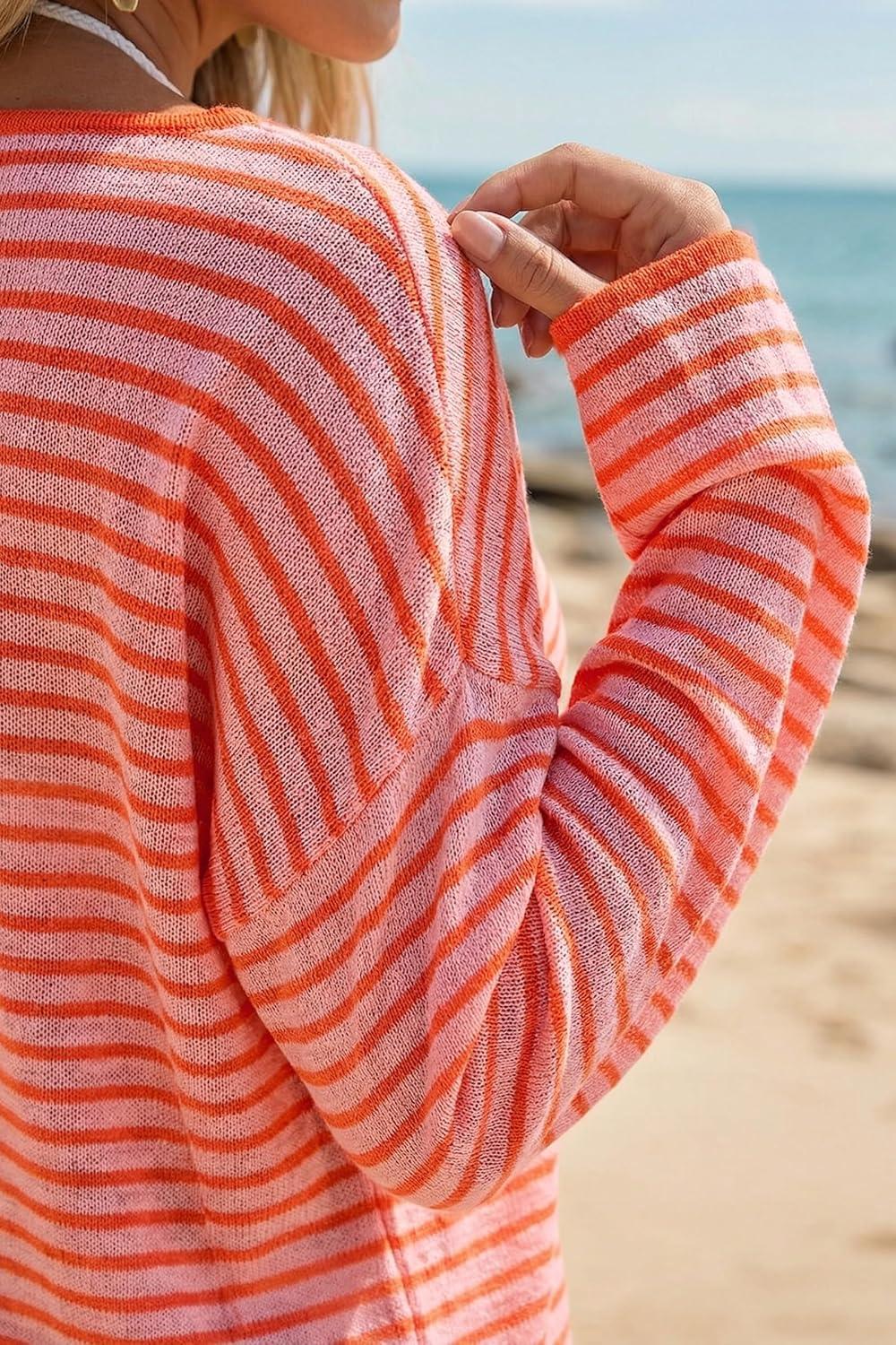 imageArachampCloz Womens Linen Blend Beach Vacation Cover Up Summer Casual Oversized Off Shoulder Tops 2026Coral Pink