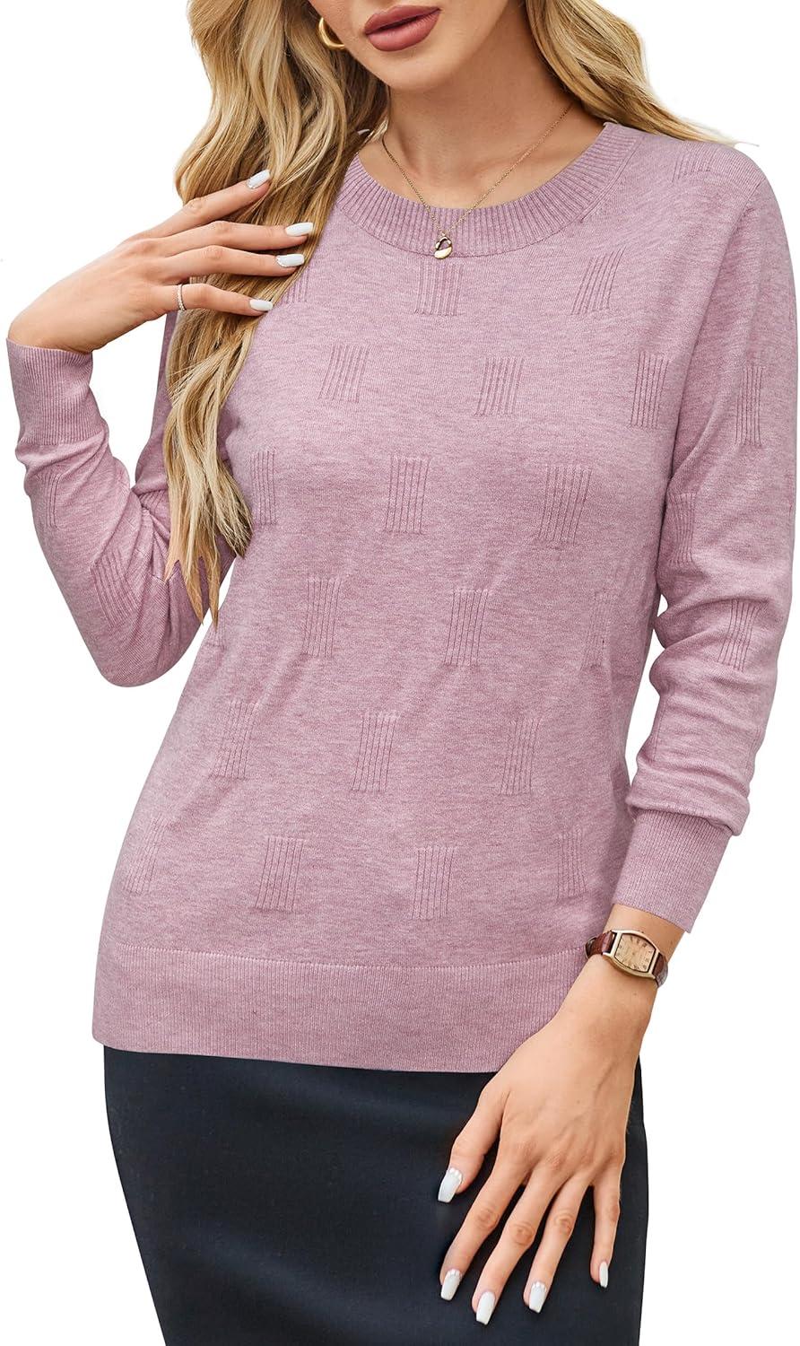 imageArachampCloz Womens Soft Knit Sweater Fall Dressy Casual Pullover TopsApink02