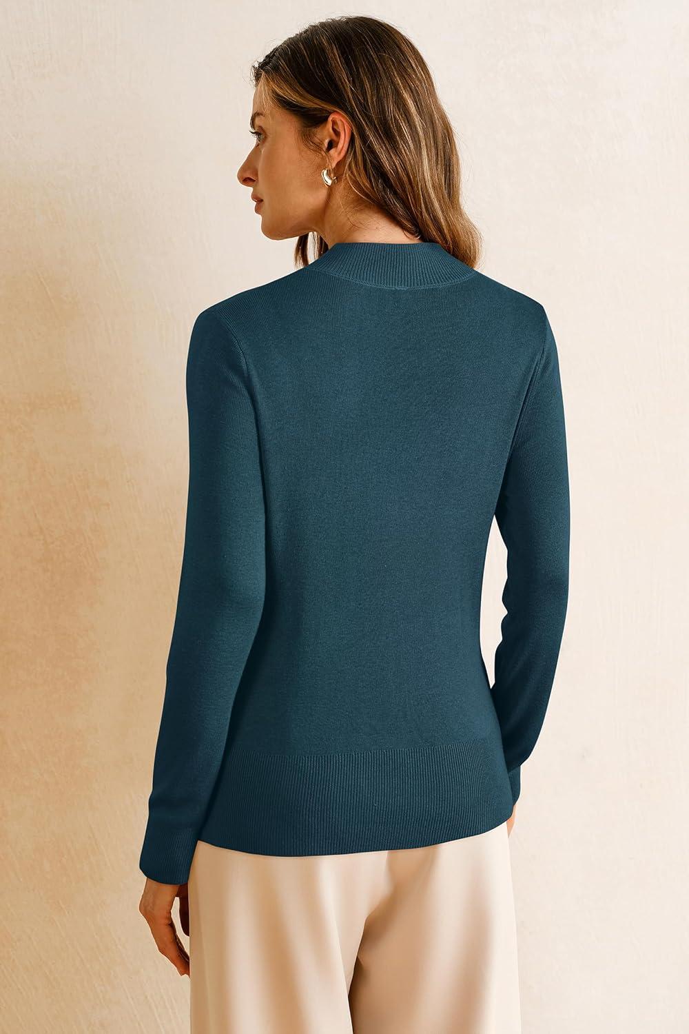 imageArachampCloz Womens Wool Blend Fall Sweaters Mock Neck Business Casual OutfitsDark Green