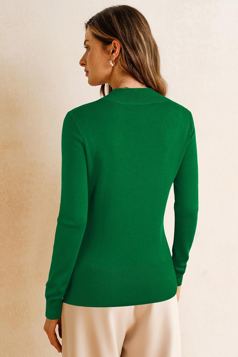 imageArachampCloz Womens Wool Blend Fall Sweaters Mock Neck Business Casual OutfitsGreen