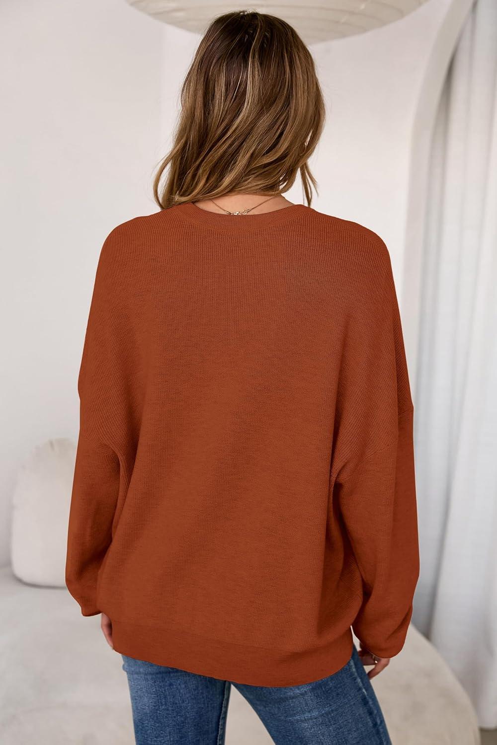 imageArachampCloz Womens Wool Blend Oversized Sweaters Crewneck Casual Outfits Fashion Spring TopsCaramel