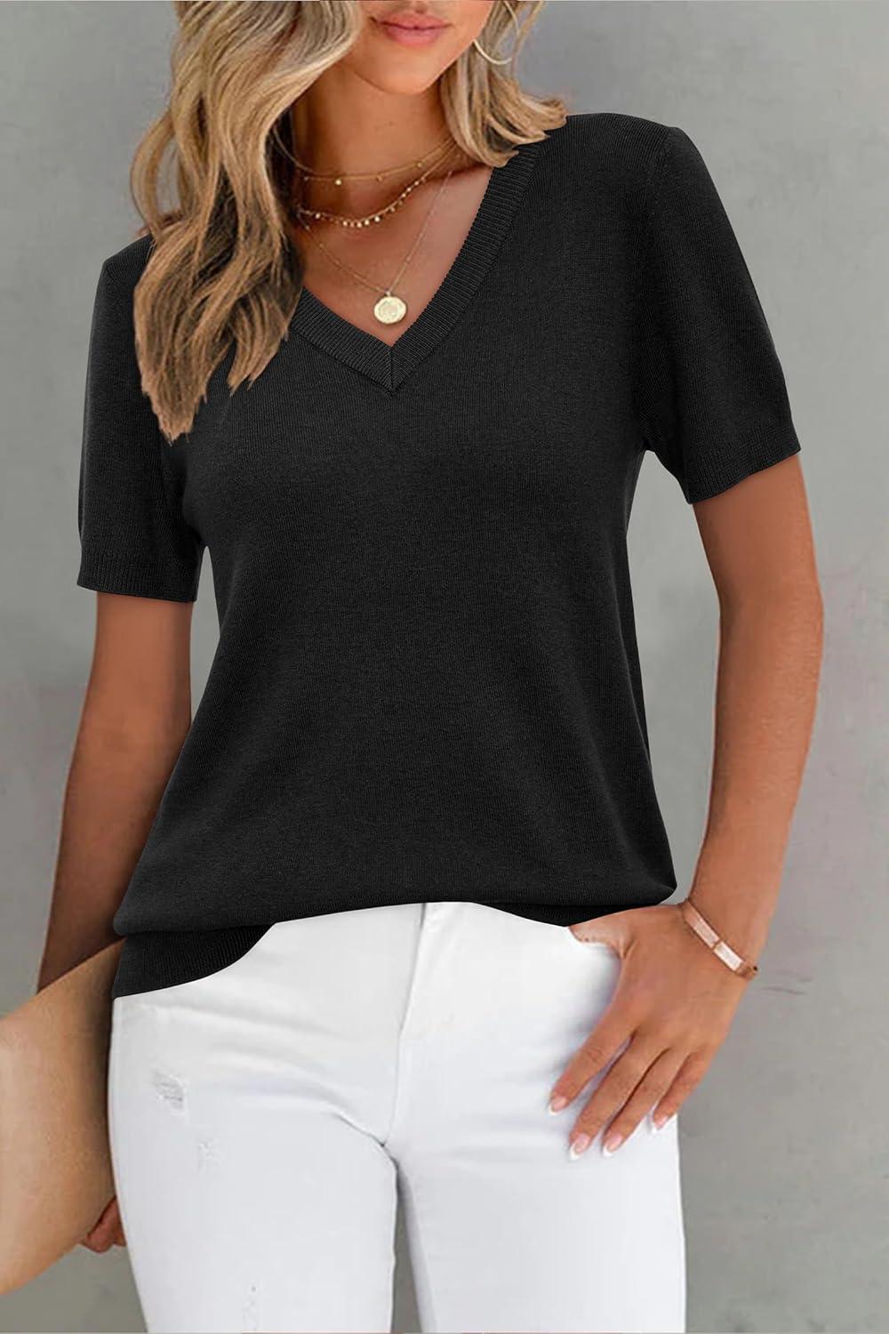 imageArachampCloz Womens Wool Blend Spring Summer Lightweight Business Casual Sweater Tops 2026Black