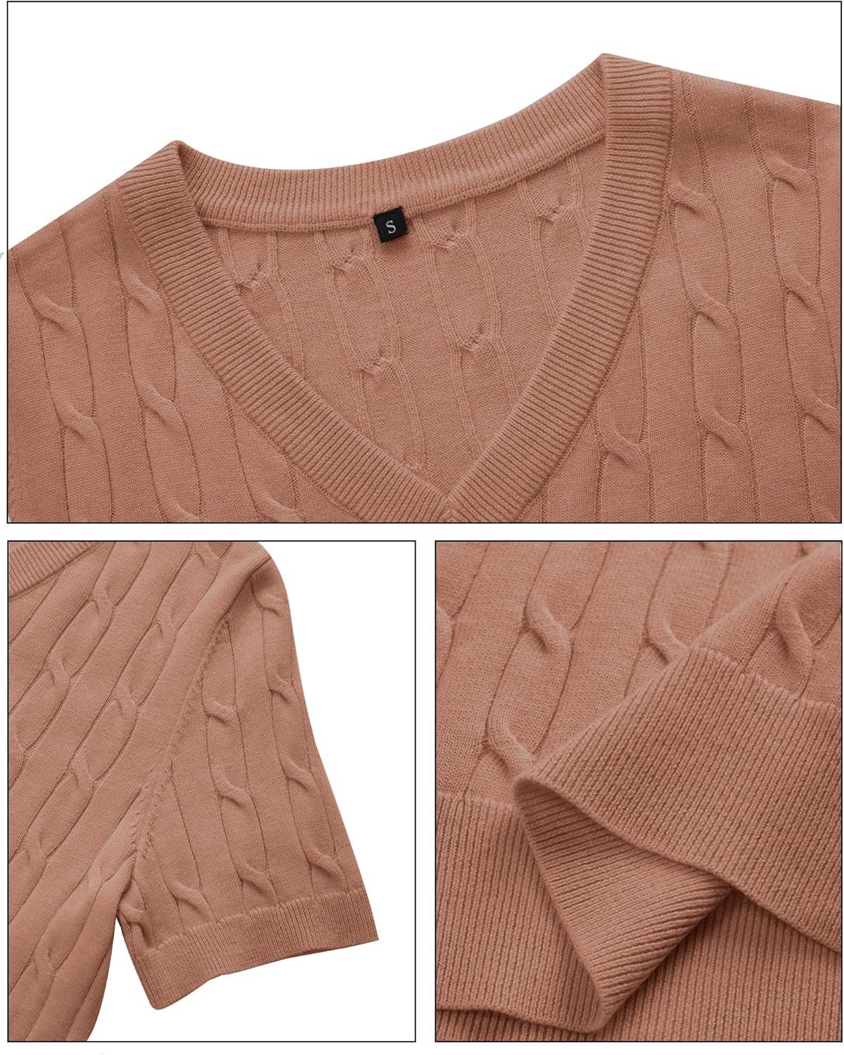 imageArachampCloz Womens Wool Blend Spring Summer Lightweight Business Casual Sweater Tops 2026Cablemocha Mousse