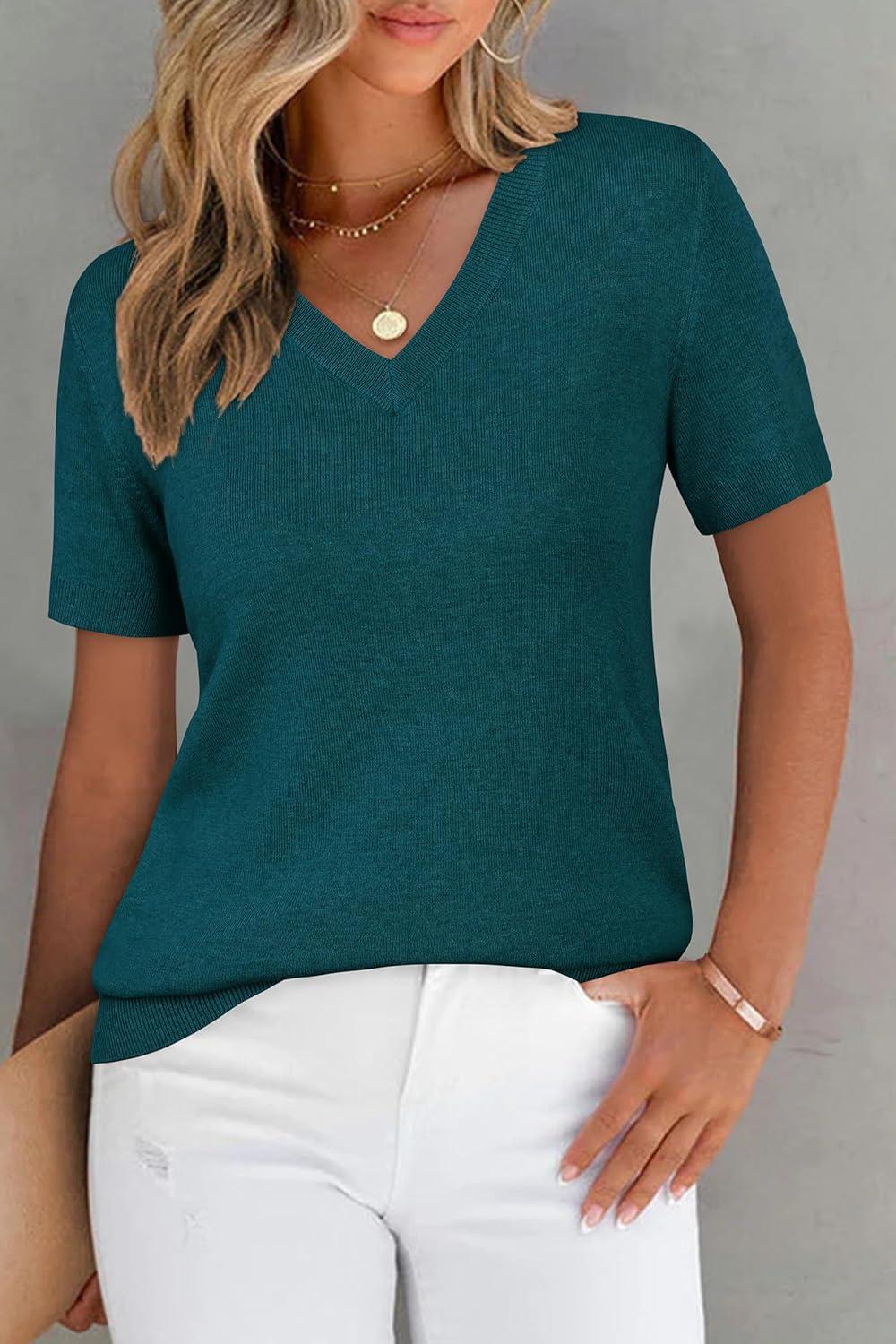 imageArachampCloz Womens Wool Blend Spring Summer Lightweight Business Casual Sweater Tops 2026Green
