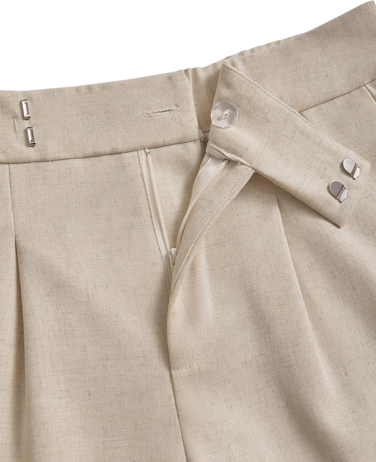 imageArachampCloz Womens Linen Blend High Waist Business Casual Wide Leg Shorts 2026Khaki