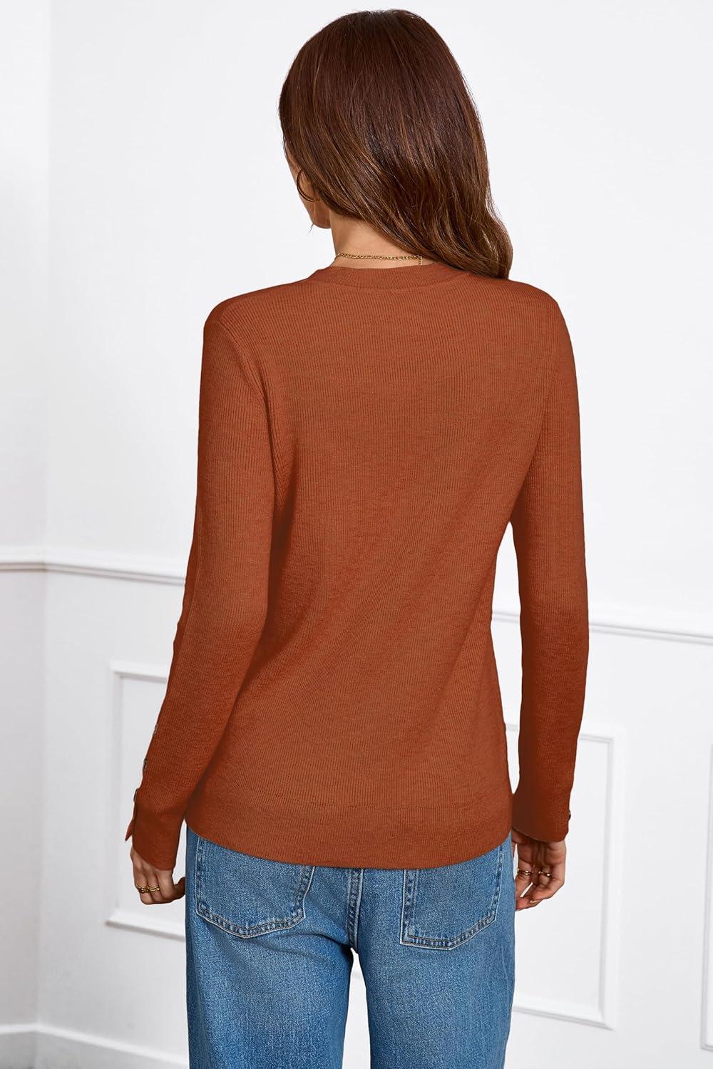 imageArachampCloz Womens Wool Blend ButtonCuff Fall Fashion Casual SweatersCaramel