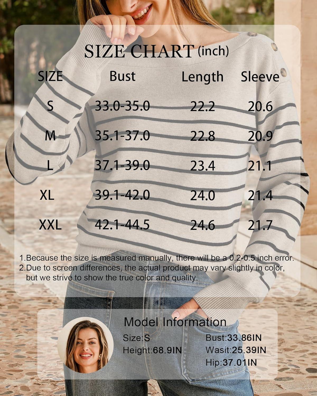 imageArachampCloz Womens Wool Blend Striped Boat Neck Fall Dressy Casual Sweater Tops 2025Khaki and Black