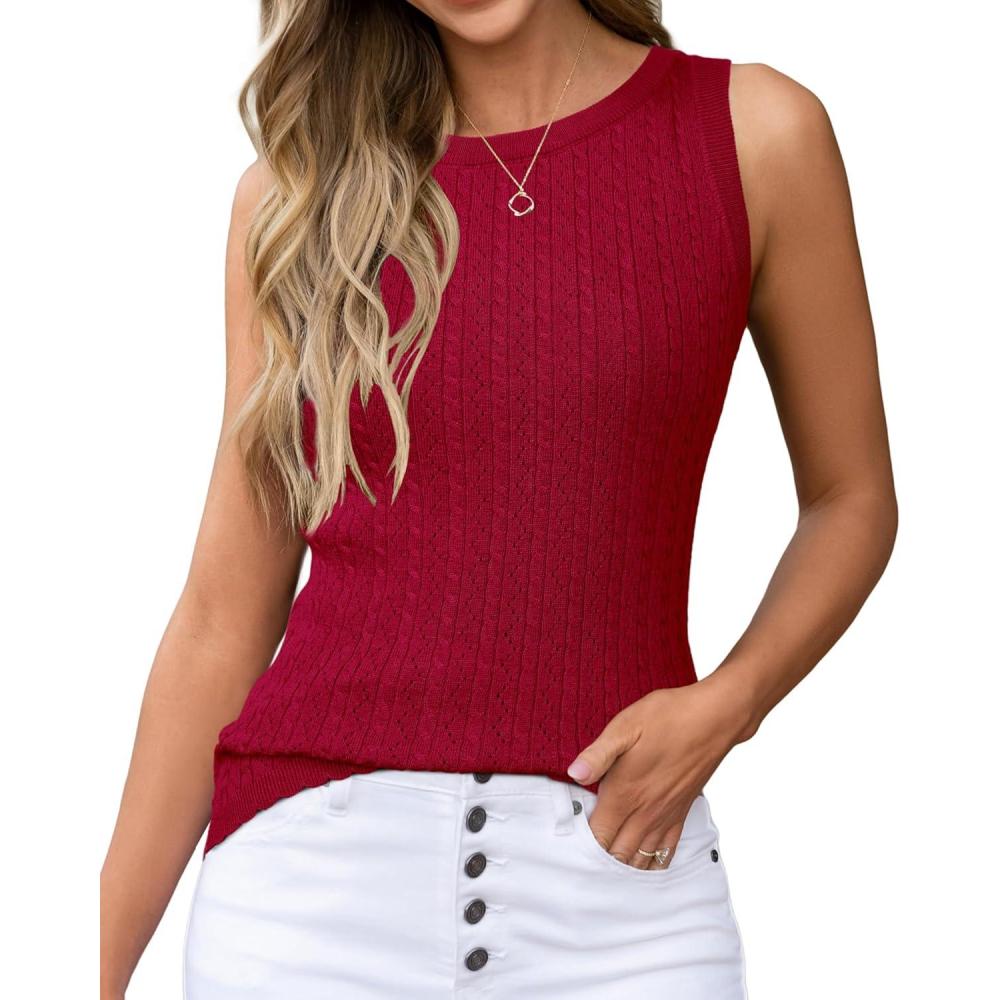 imageArachampCloz Womens Wool Blend Sweaters Non See Through AllSeason Business Casual Tank 2026Cburgundy Red