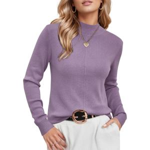Arach&Cloz Women’s Wool Blend Fall Sweaters Mock Neck Business Casual Outfits