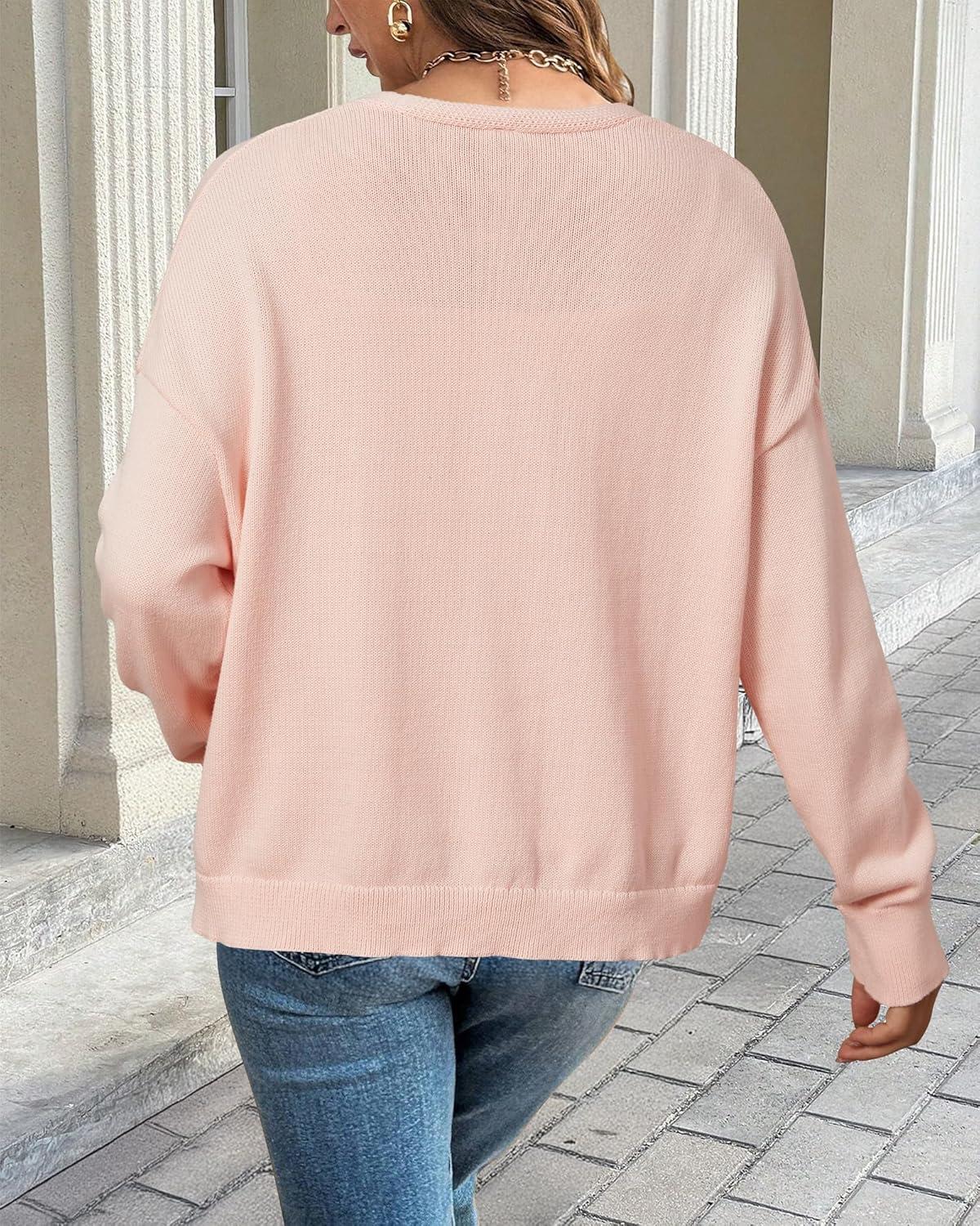 imageArachampCloz Womens Cozy Cotton Tie Front Fall Trendy Bow Cardigan Sweaters 2025Light Pink