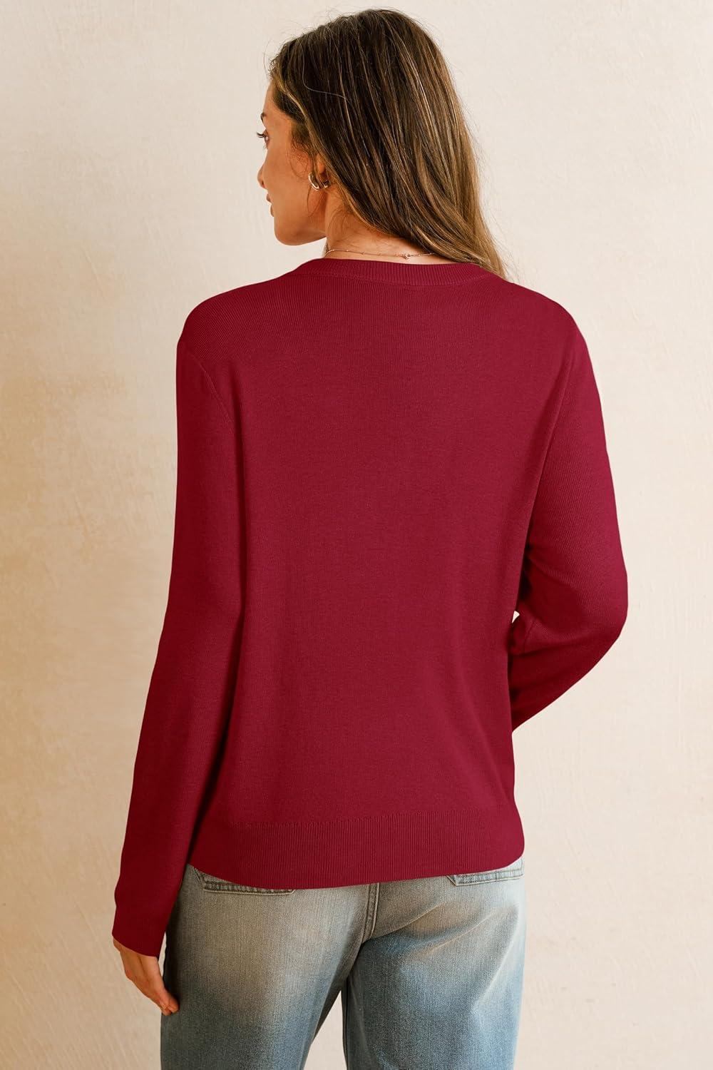 imageArachampCloz Womens Wool Blend Business Casual Cardigan Sweaters TopsBurgundy