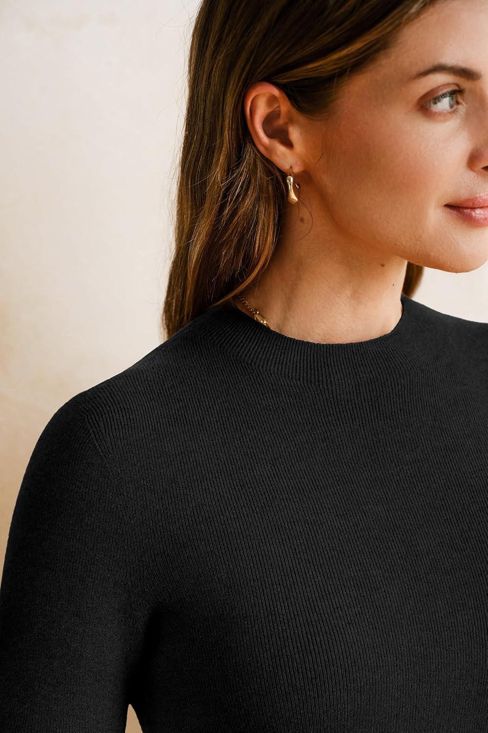 imageArachampCloz Womens Wool Blend Fall Seamless Rip Resistant Warm Layered Tops Business Casual SweatersAblack
