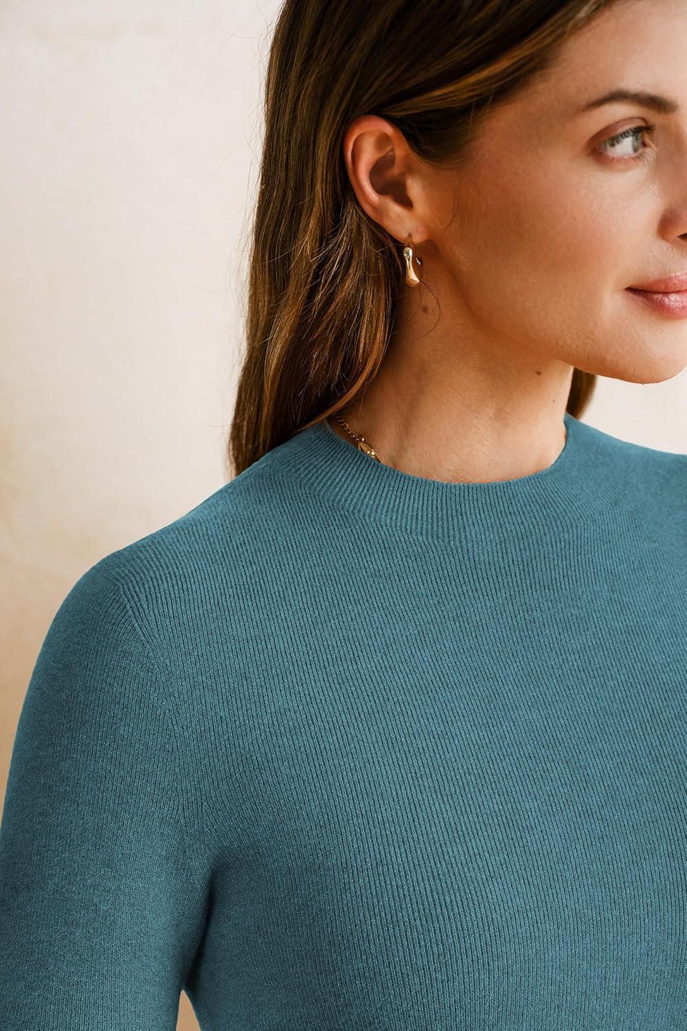 imageArachampCloz Womens Wool Blend Fall Seamless Rip Resistant Warm Layered Tops Business Casual SweatersAblue