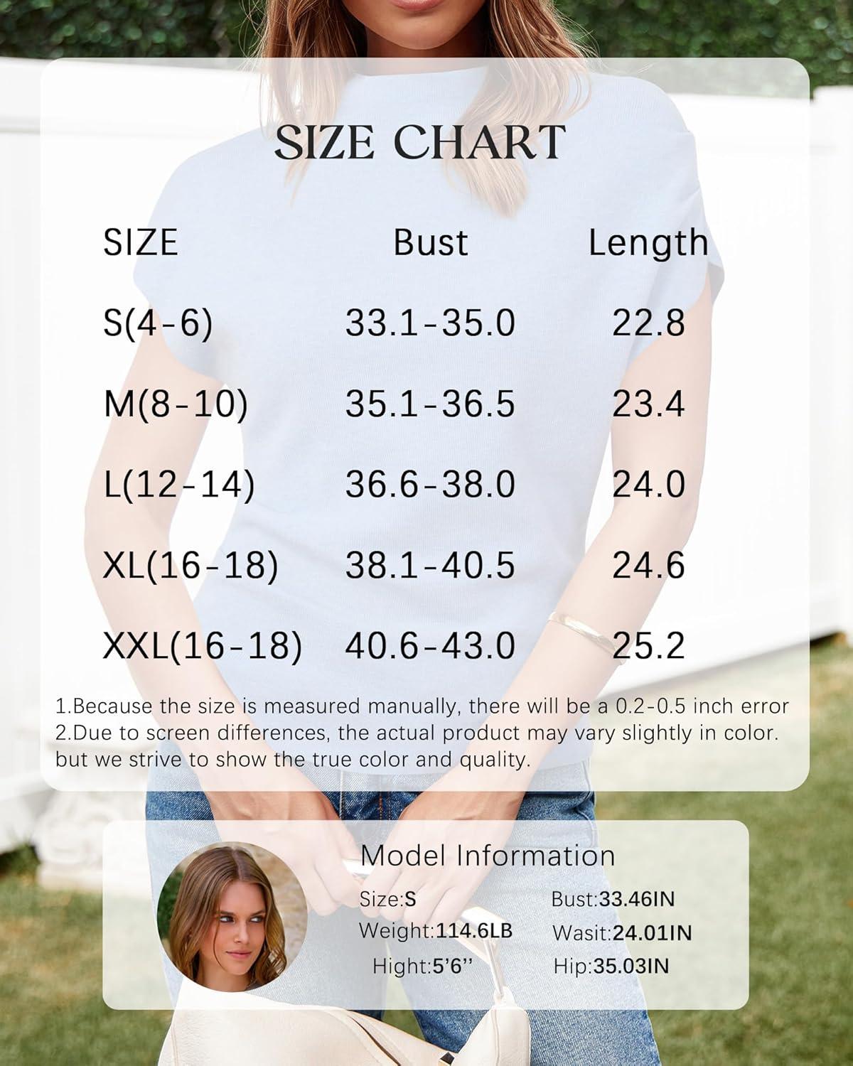 imageArachampCloz Womens Ruched Summer Tops Mock Neck Cap Sleeve Slim Fit Blouses 2026Blue