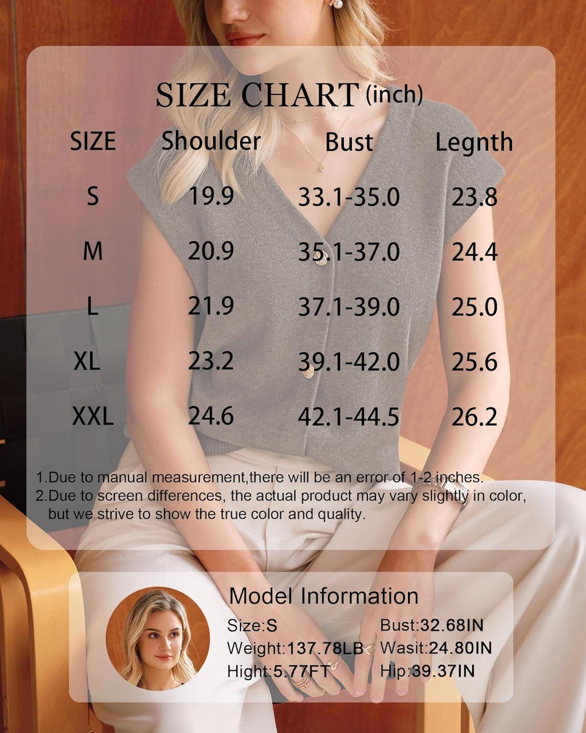 imageArachampCloz Womens Wool Blend Sweater Vest V Neck Button Down Cardigan Business Casual Tops 2026Coffee