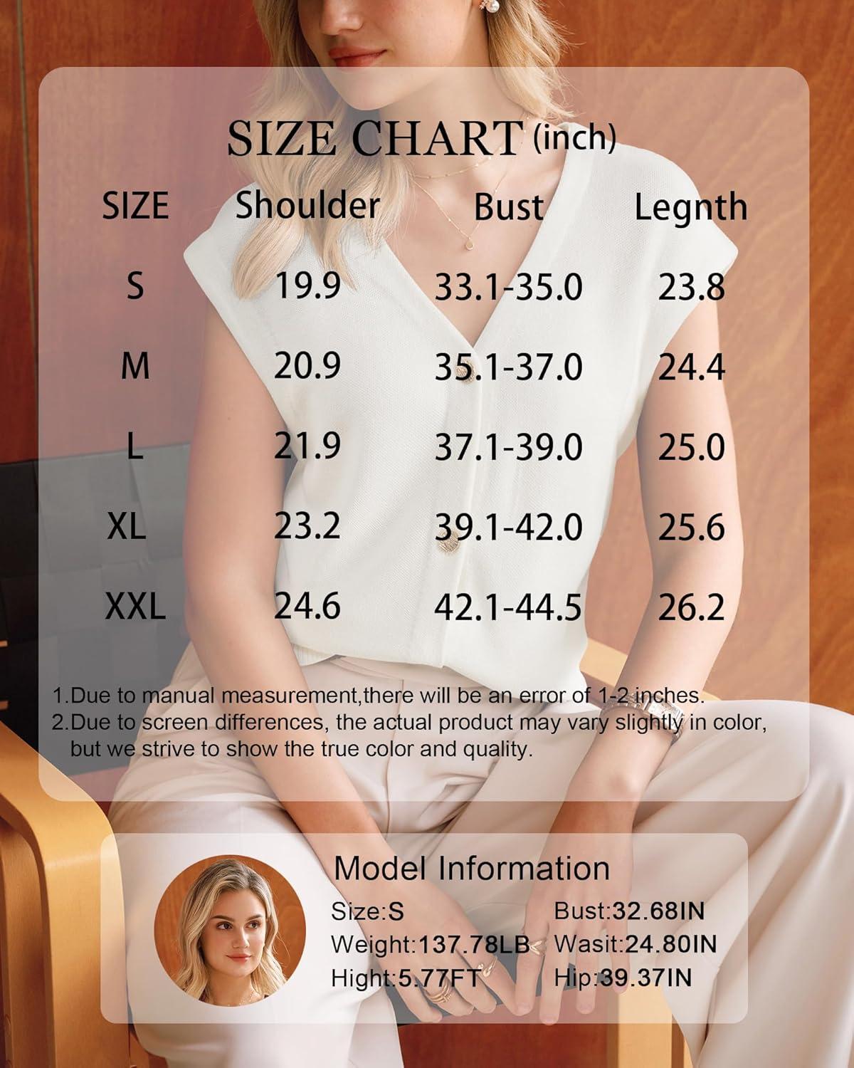 imageArachampCloz Womens Wool Blend Sweater Vest V Neck Button Down Cardigan Business Casual Tops 2026Offwhite
