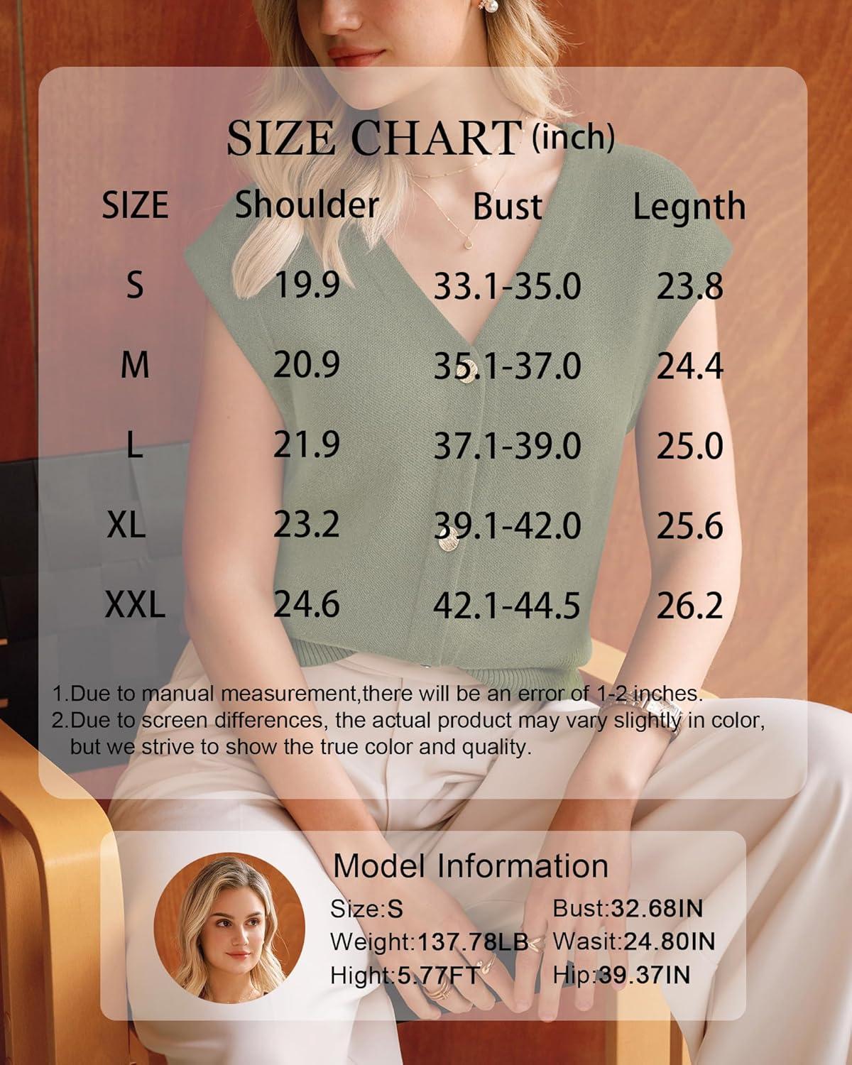 imageArachampCloz Womens Wool Blend Sweater Vest V Neck Button Down Cardigan Business Casual Tops 2026Olive Green