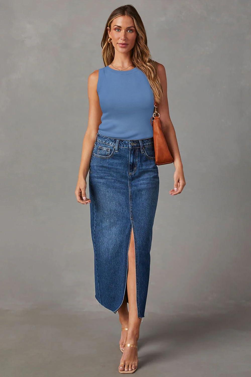 imageArachampCloz Womens Wool Blend Sweaters Non See Through AllSeason Business Casual Tank 2026Grey Blue