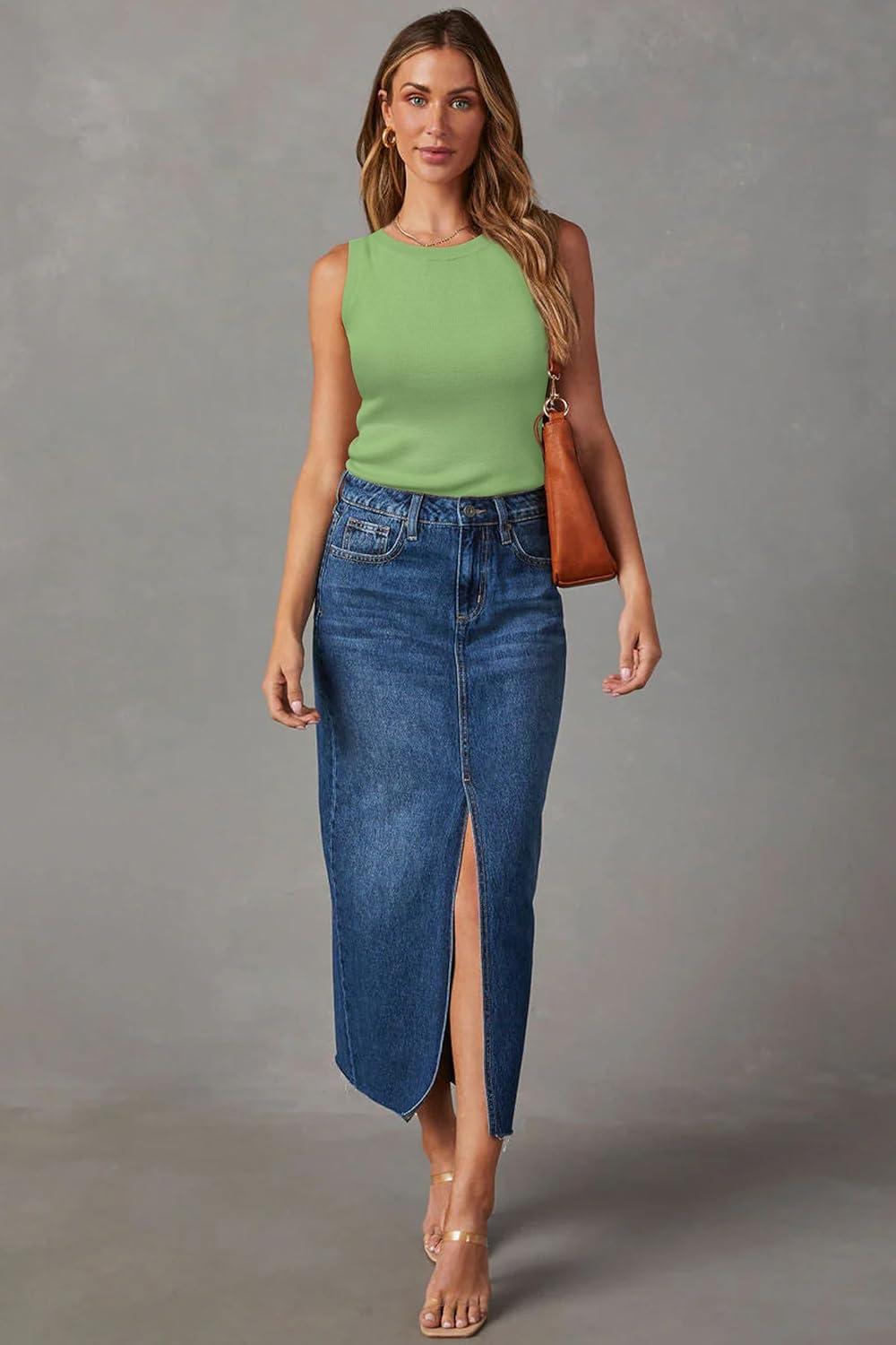 imageArachampCloz Womens Wool Blend Sweaters Non See Through AllSeason Business Casual Tank 2026Leaves Green