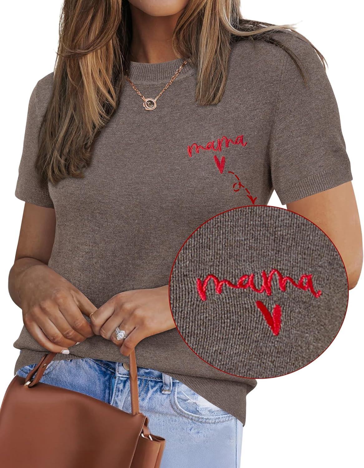 imageArachampCloz Womens Lightweight Wool Blend Short Sleeve Sweater Top Business CasualCoffee5119
