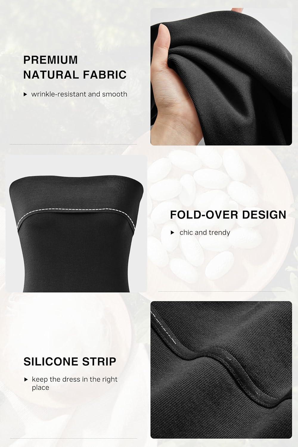imageArachampCloz Womens Silk Blend Fold Over Elegant Classy Wedding Guest Dress 2025Black