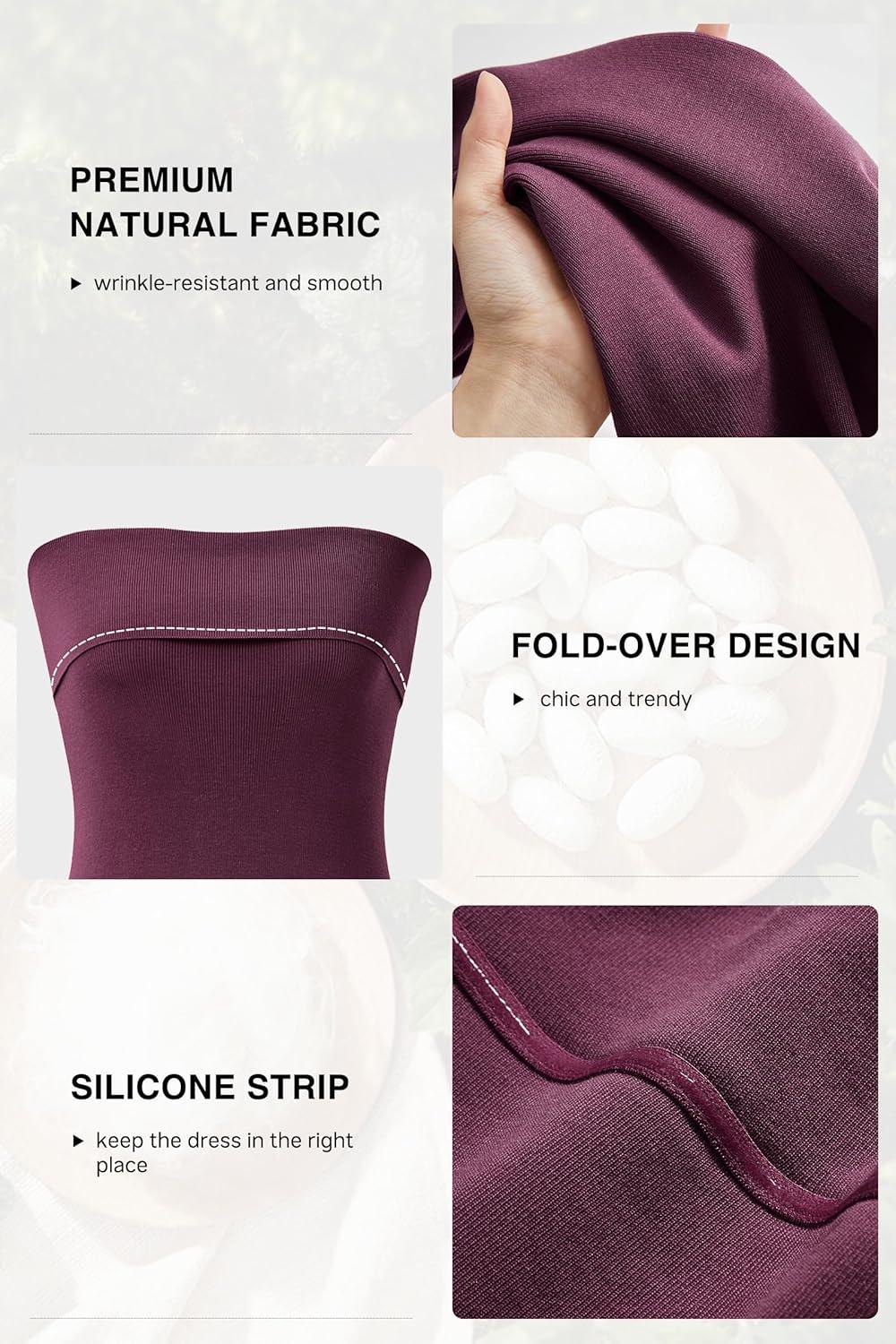 imageArachampCloz Womens Silk Blend Fold Over Elegant Classy Wedding Guest Dress 2025Burgundy Purple