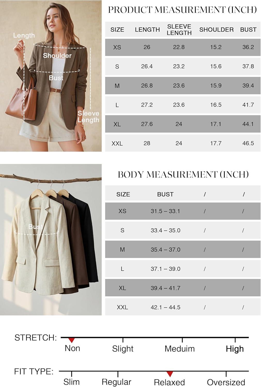 imageArachampCloz Womens Linen Blend Notched Lapel Open Front Blazers Work Business Casual Outfits 2026Brown