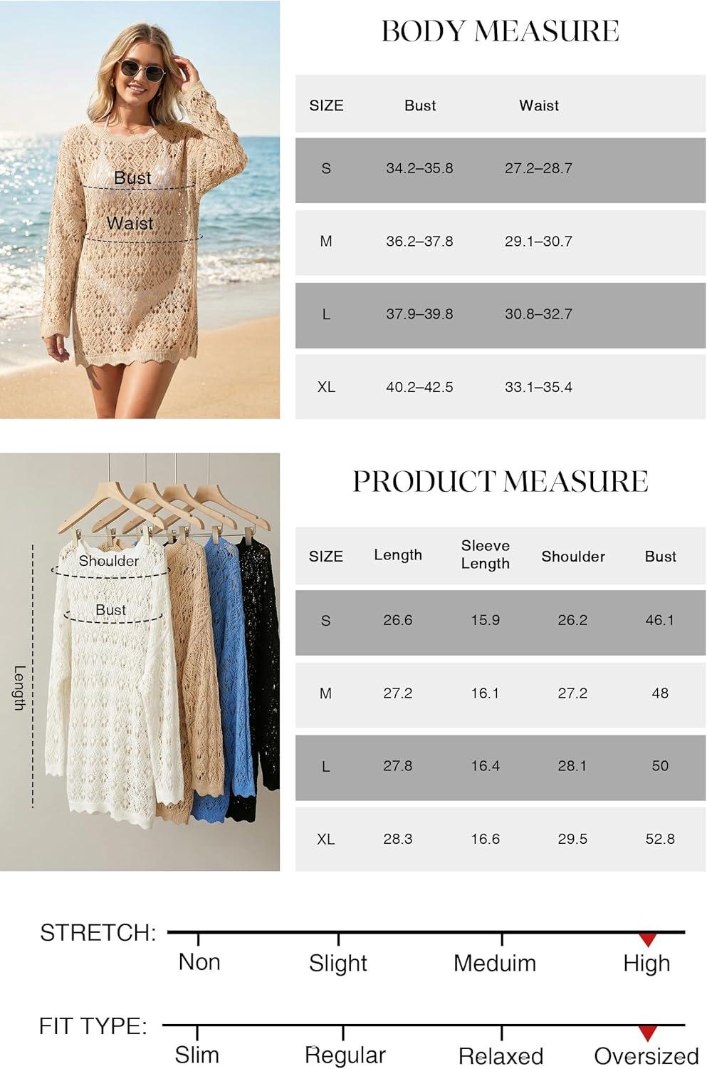 imageArachampCloz Womens 100 Cotton Oversized Swimsuit Cover Up Off Shoulder Boat Neck Breathable Beach Crochet Summer 2026Apricot