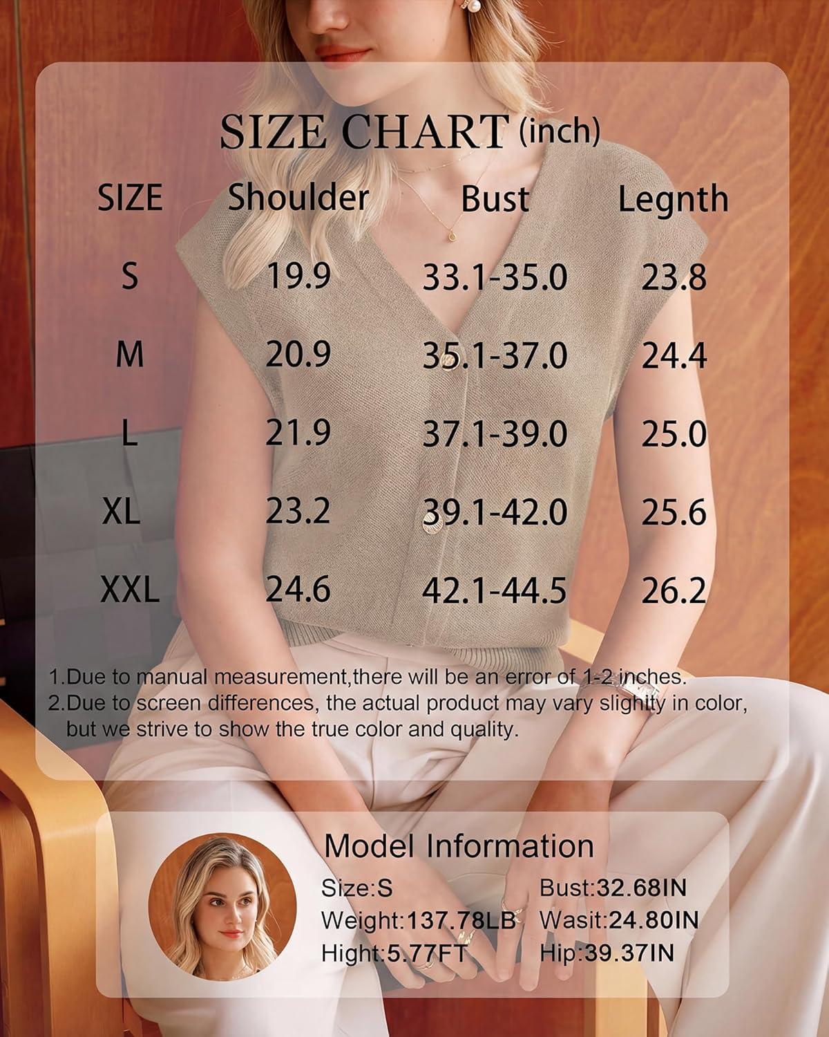 imageArachampCloz Womens Wool Blend Sweater Vest V Neck Button Down Cardigan Business Casual Tops 2026Dark Blue