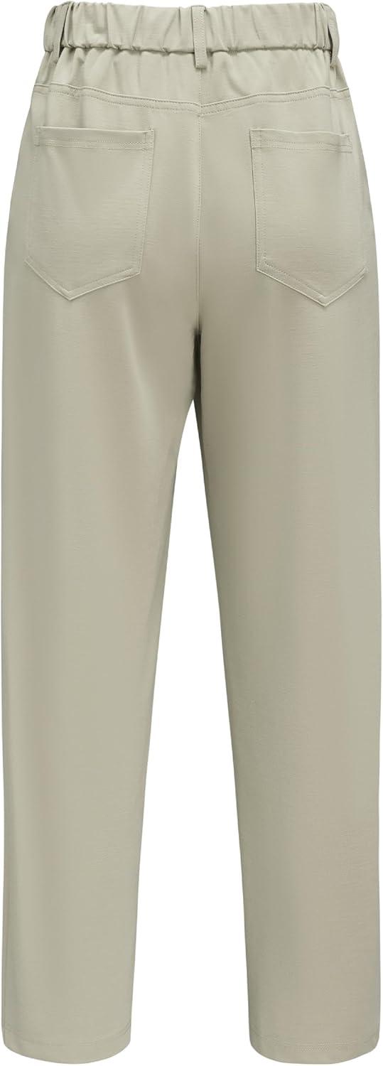 imageArachampCloz Womens Dress Pants Work Business Office Ankle Trousers High Waisted Ladies Slacks 2026Light Khaki