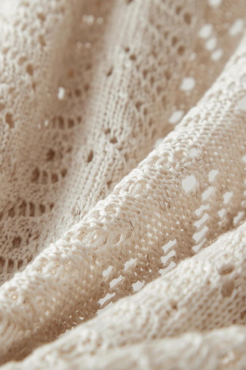 imageArachampCloz Womens Oversized Crochet Cover Up Summer Cardigan Lightweight Beach Vacation Kimonos 2026Beige