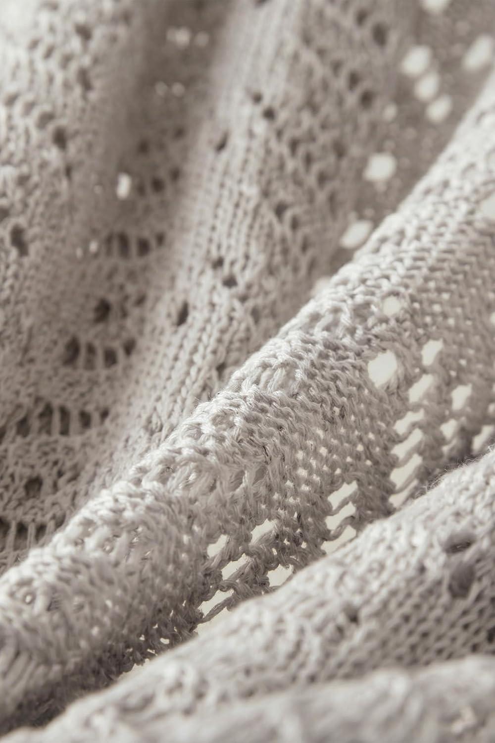 imageArachampCloz Womens Oversized Crochet Cover Up Summer Cardigan Lightweight Beach Vacation Kimonos 2026Grey