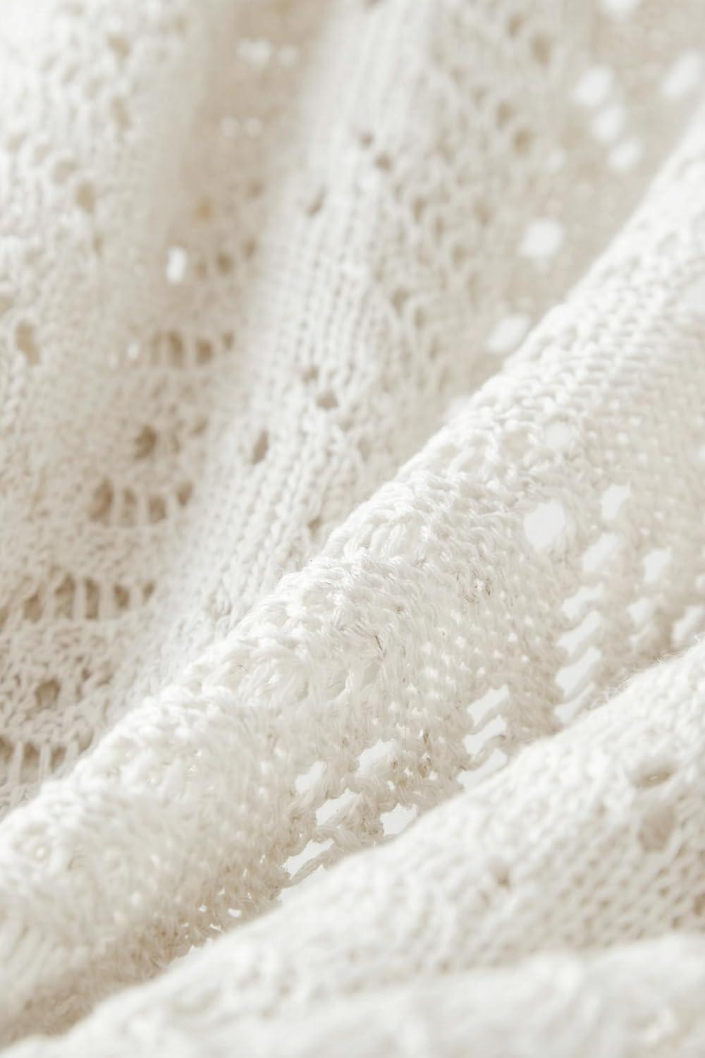 imageArachampCloz Womens Oversized Crochet Cover Up Summer Cardigan Lightweight Beach Vacation Kimonos 2026White