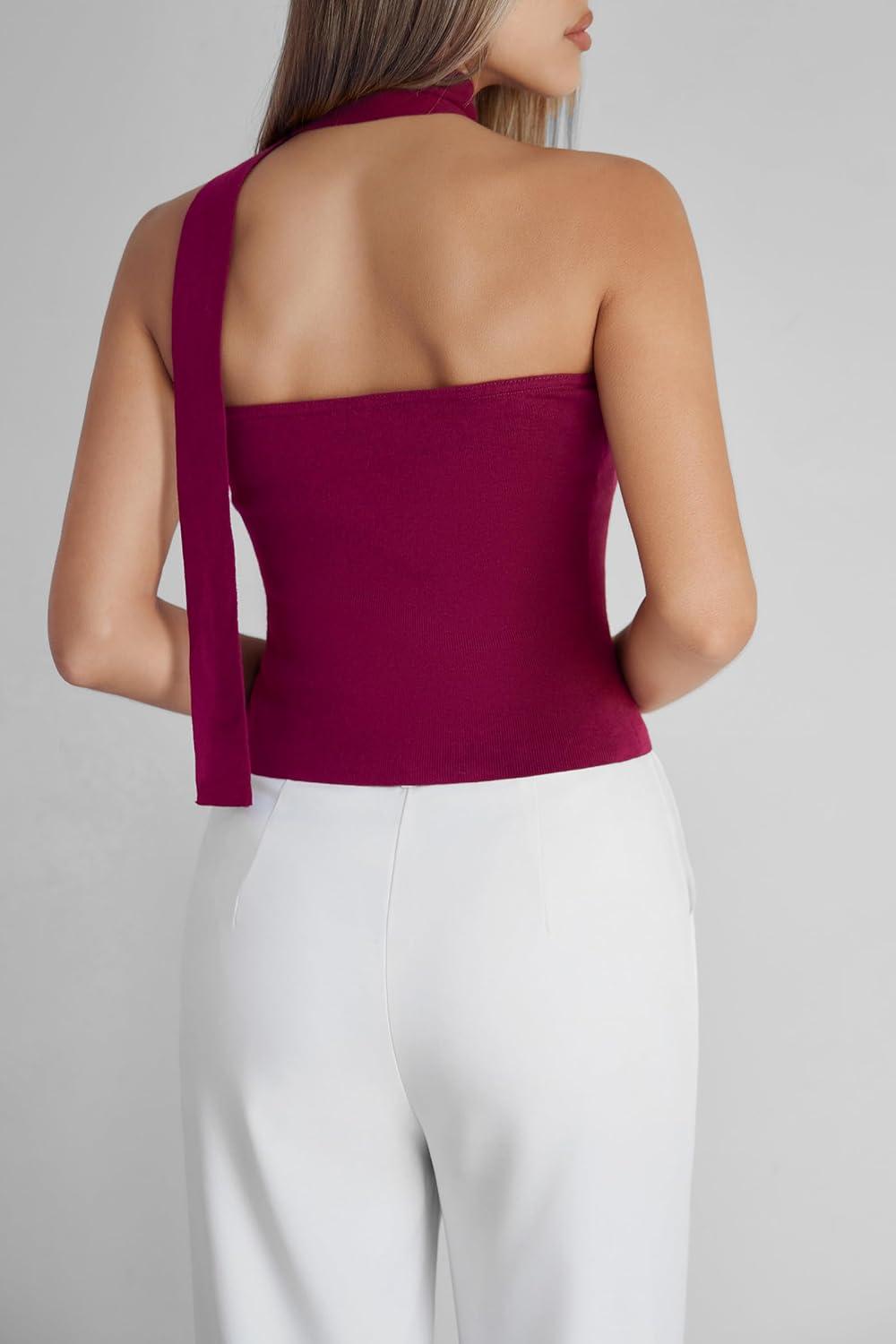 imageArachampCloz Womens Non See Through 2in1 Y2K Non Slip Fall Scarf Tube Top 2026Burgundy Red