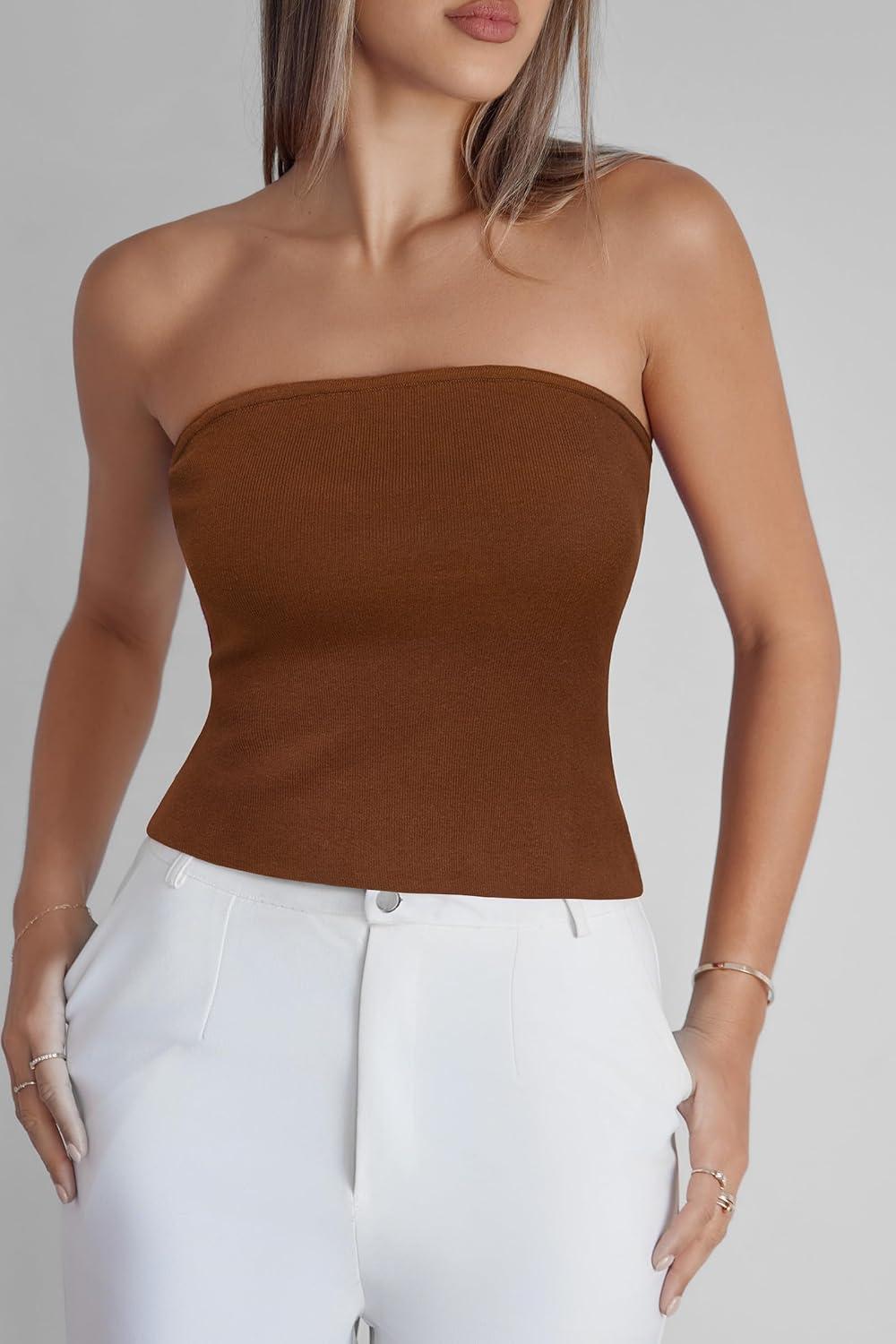 imageArachampCloz Womens Non See Through 2in1 Y2K Non Slip Fall Scarf Tube Top 2026Caramel