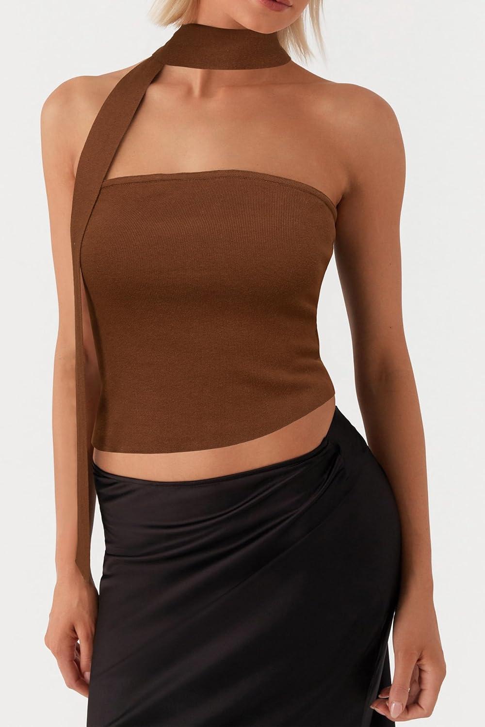 imageArachampCloz Womens Non See Through 2in1 Y2K Non Slip Fall Scarf Tube Top 2026Caramel
