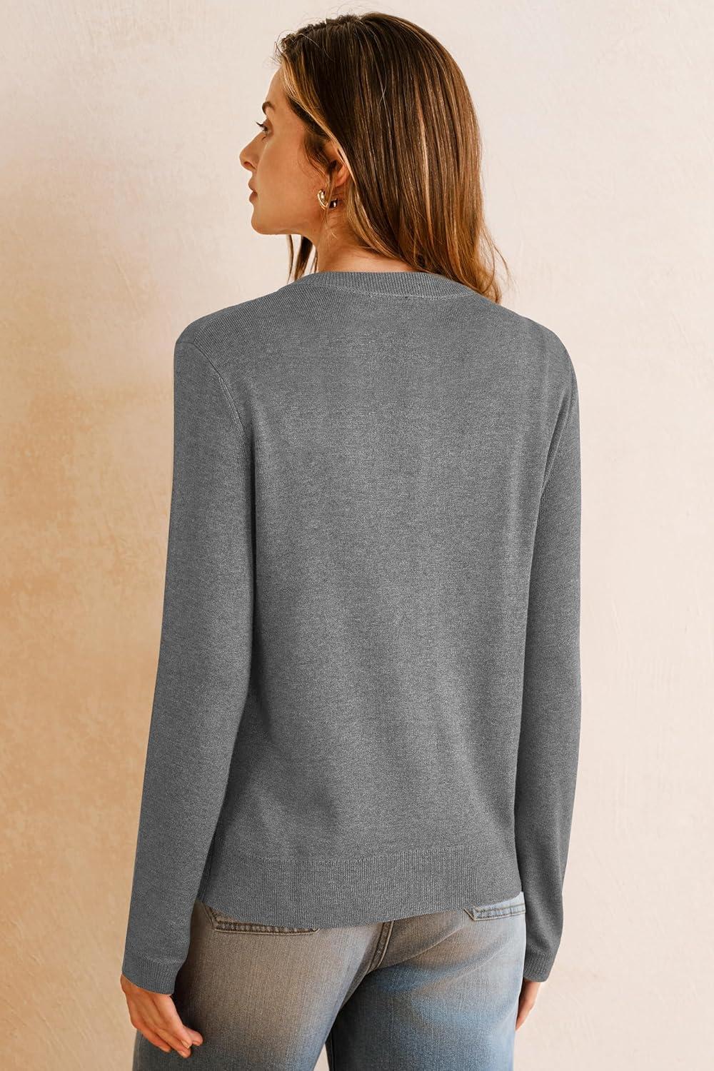 imageArachampCloz Womens Wool Blend Lightweight Business Casual Cardigan Sweaters TopsDark Gray