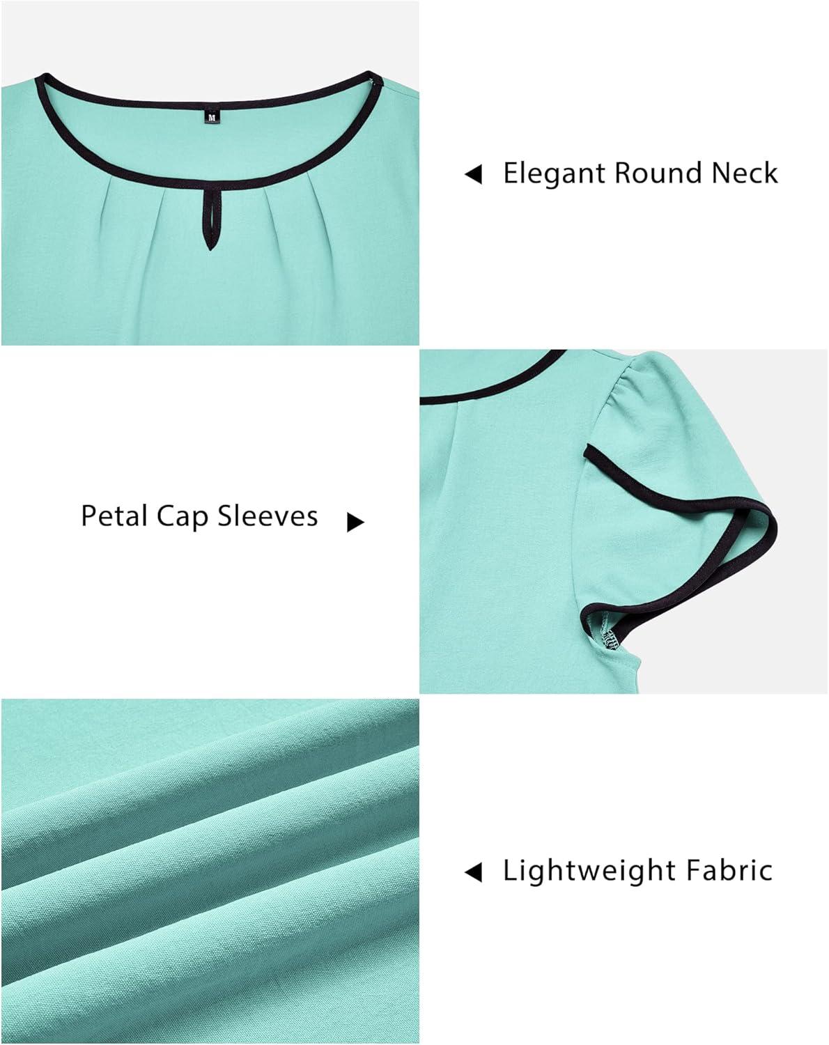 imageArachampCloz Womens Summer Tops Fashion 2023 Ruffle Short Sleeve V Neck Floral Dressy Casual Blouse ShirtsLight Blue