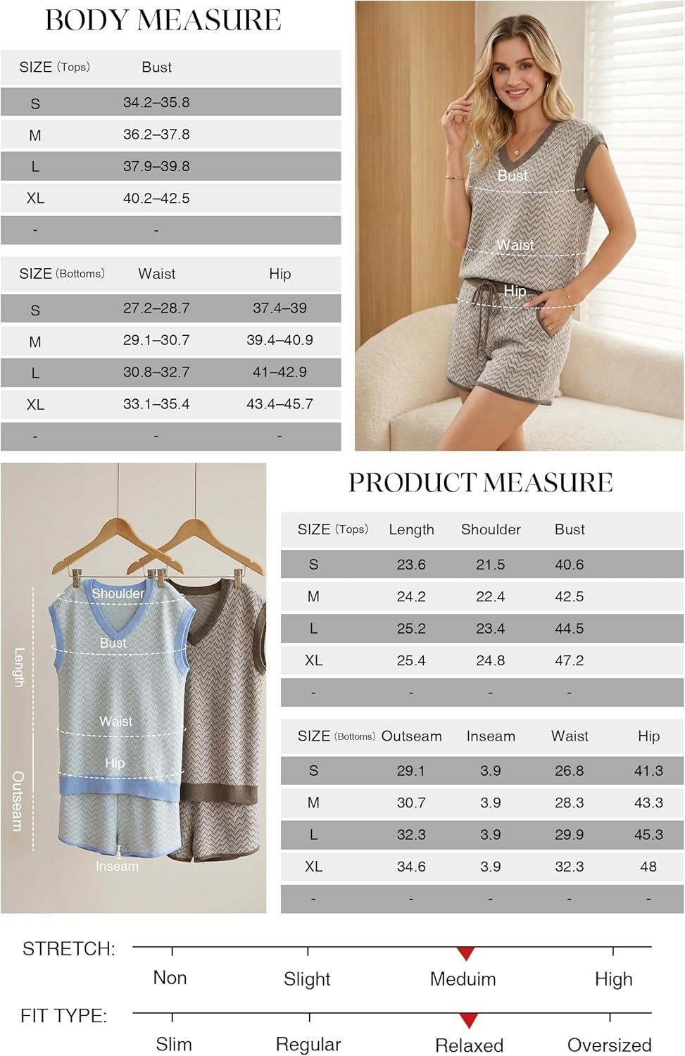 imageArachampCloz Womens Linen Lyocell Relaxed Fit 2 Piece Lounge Sets V Neck Top Drawstring Shorts Summer 2026Coffee Stripe