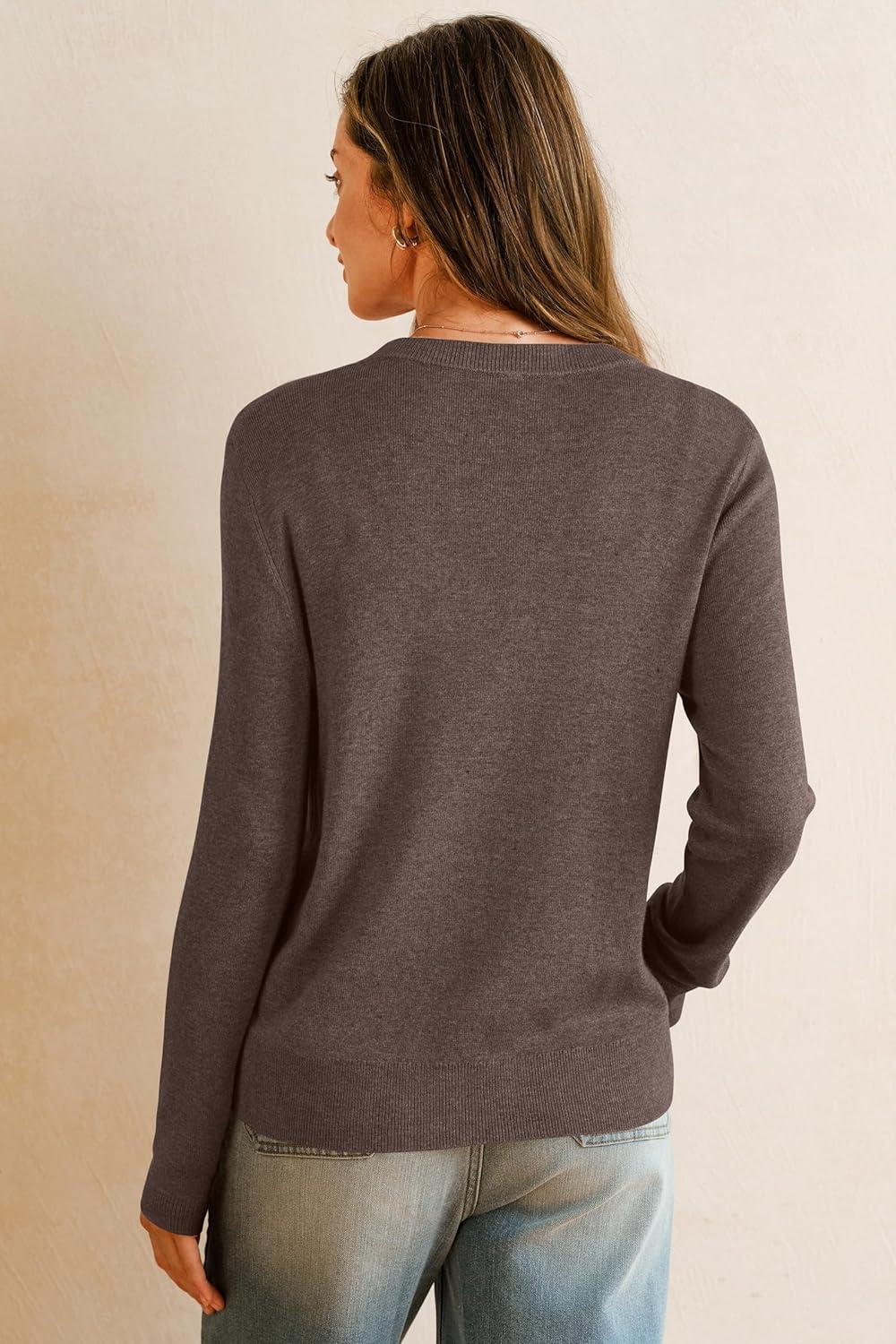 imageArachampCloz Womens Wool Blend Lightweight Summer Business Casual Cardigan Sweaters TopsCoffee