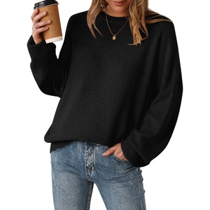Arach&Cloz Women’s Wool Blend Oversized Sweaters Crewneck Casual Outfits Fashion Fall Pullover Tops 2026(Black)