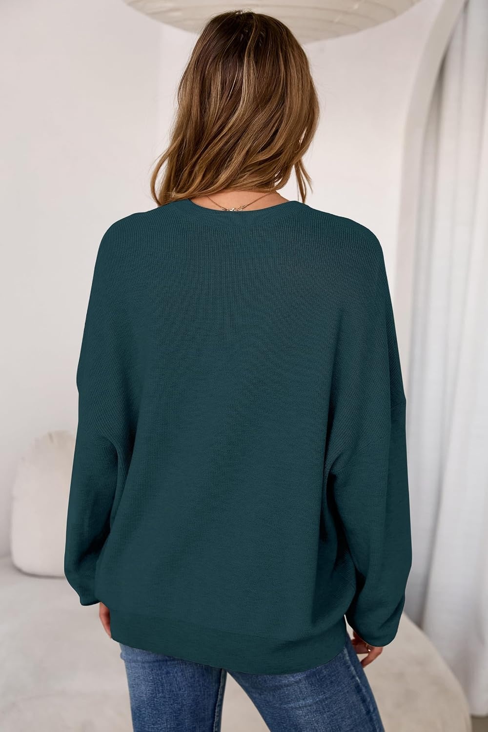 image:imageArachampCloz Womens Wool Blend Oversized Crewneck Fall Casual Sweater Long Sleeve Antipilling WrinkleResistant Business Casual Work Top Teacher Outfits Fashion 2026Dark Green
