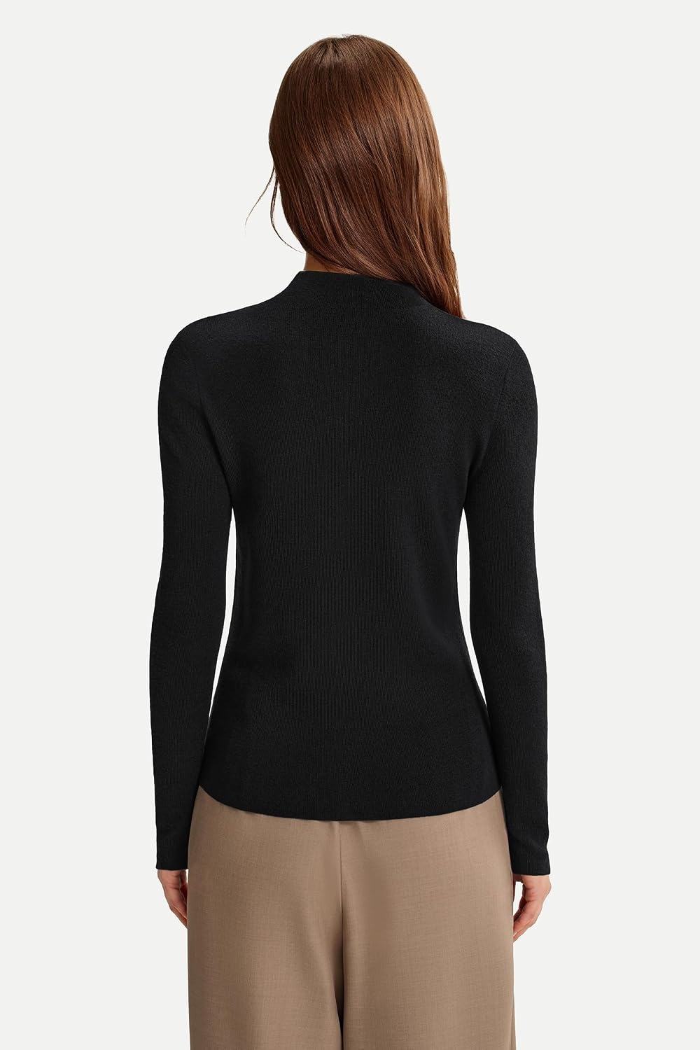 image:imageArachampCloz Womens 100 Merino Wool Long Sleeve Mock Neck Sweater Work Fall Machine Washable Luxury Fabric LightweightampEasy Care Natural Warmth Work Essential Business Casual Fall Winter 2026Black