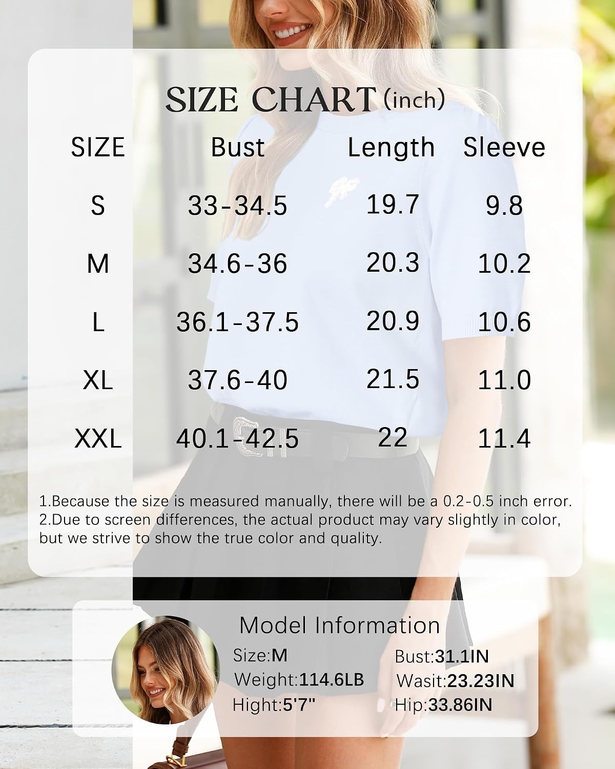 image:imageArachampCloz Womens Puff Short Sleeve Shirts 2025 Summer Crew Neck Sequin Cute Crop Tops Trendy Casual PulloverSky Blue