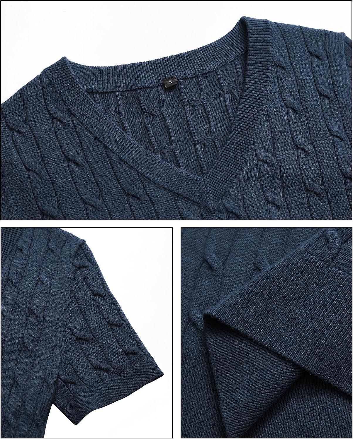 image:imageArachampCloz Womens Wool Blend Short Sleeve Summer Business Casual Sweater LightweightampSoft Fabric Breathable Top VNeck Regular Fit Office Wear Teacher Outfits Fall Capsule Wardrobe 2026Cabledusty Blue