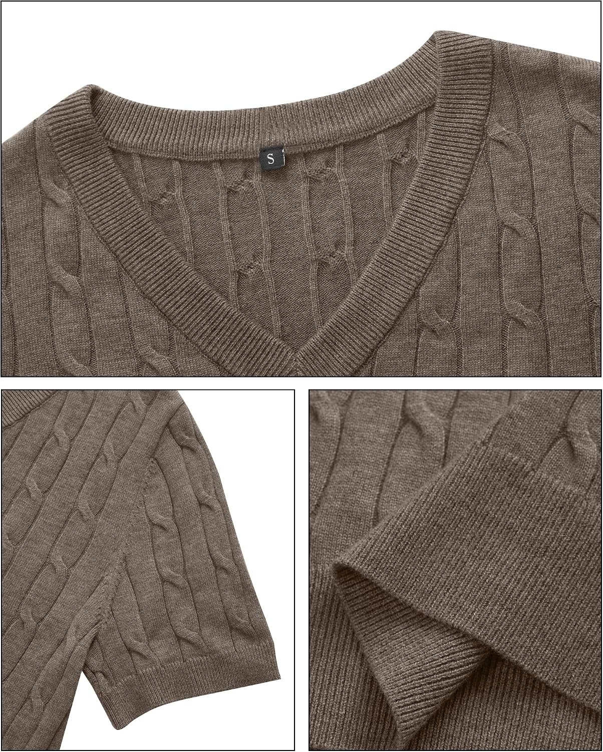 image:imageArachampCloz Womens Wool Blend Short Sleeve Summer Business Casual Sweater LightweightampSoft Fabric Breathable Top VNeck Regular Fit Office Wear Teacher Outfits Fall Capsule Wardrobe 2026Cablecoffee