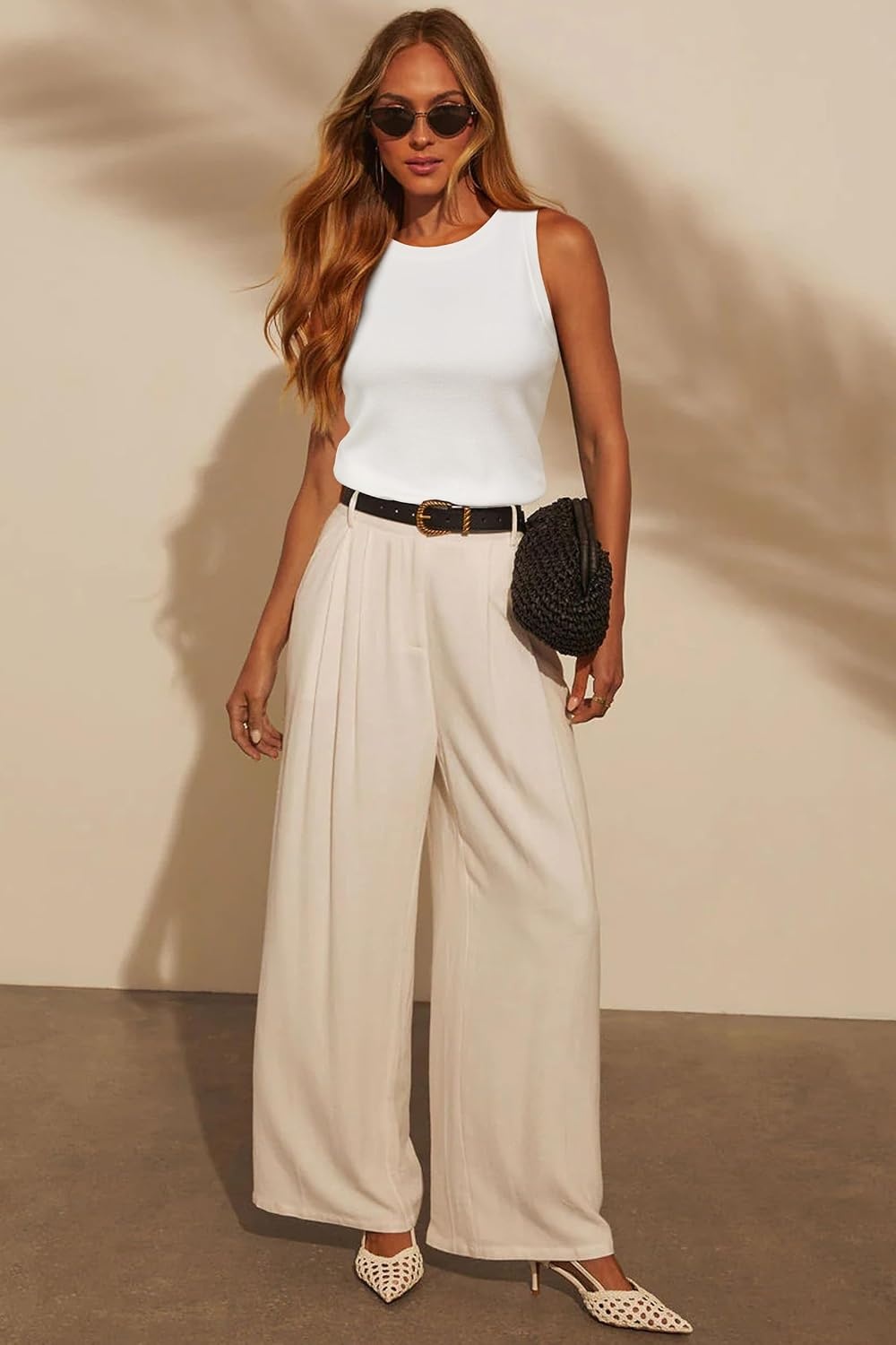 image:imageArachampCloz Womens Wool Blend Sleeveless All Season Business Casual Tank Soft Breathable Wool Blend Stretchy lightweight Sleeveless Business Casual Work Outfit Spring Summer Fall Clothes Wear 2026Offwhite