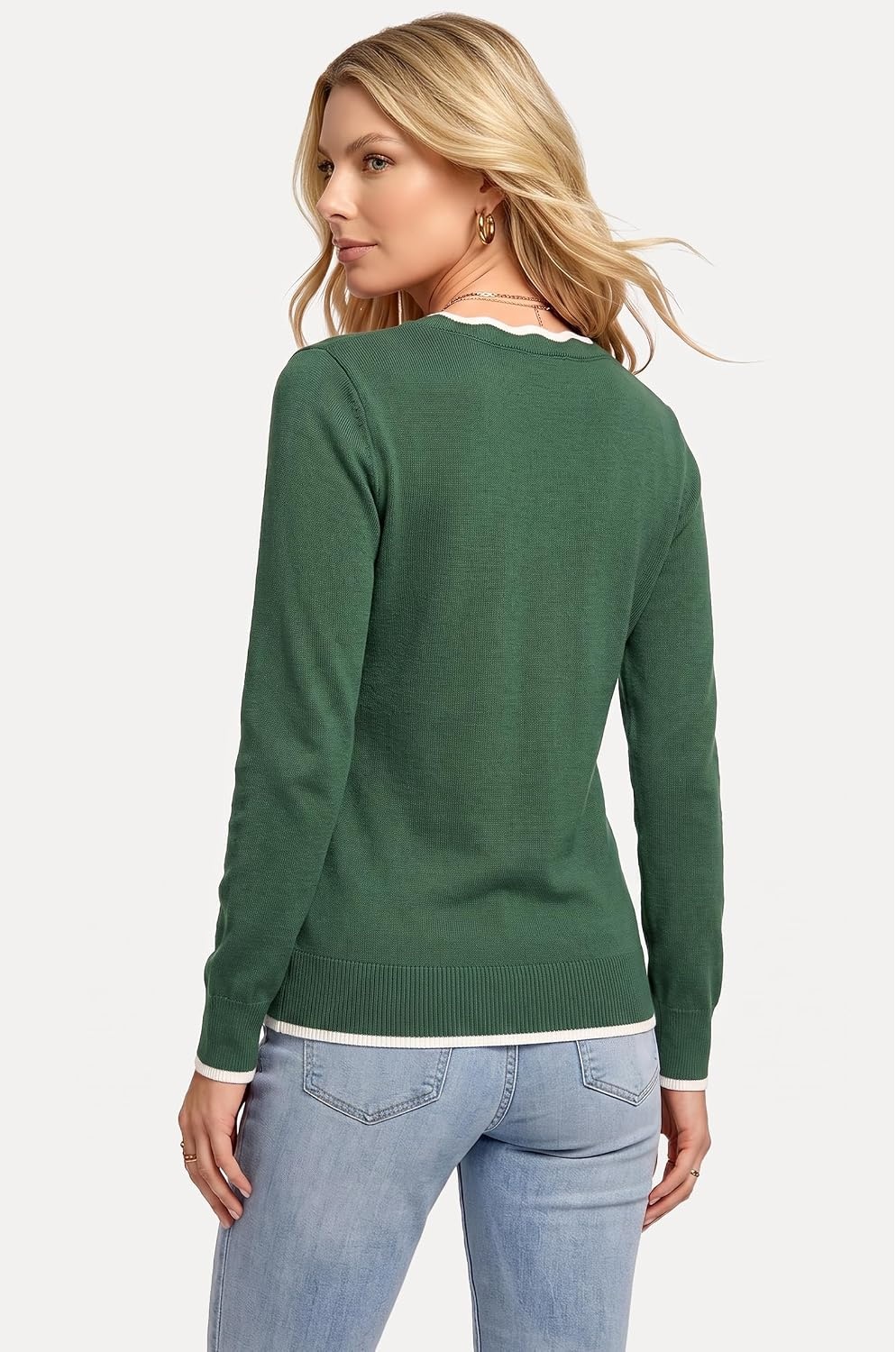 image:imageArachampCloz Womens 2026 Fall V Neck Sweaters Pullover Long Sleeve Knit Tops 100 Cotton LightweightampCute Cozy StyleampCasual Regular Fit TrendyampFashion Teacher Tops Fall OutfitsArmy Green
