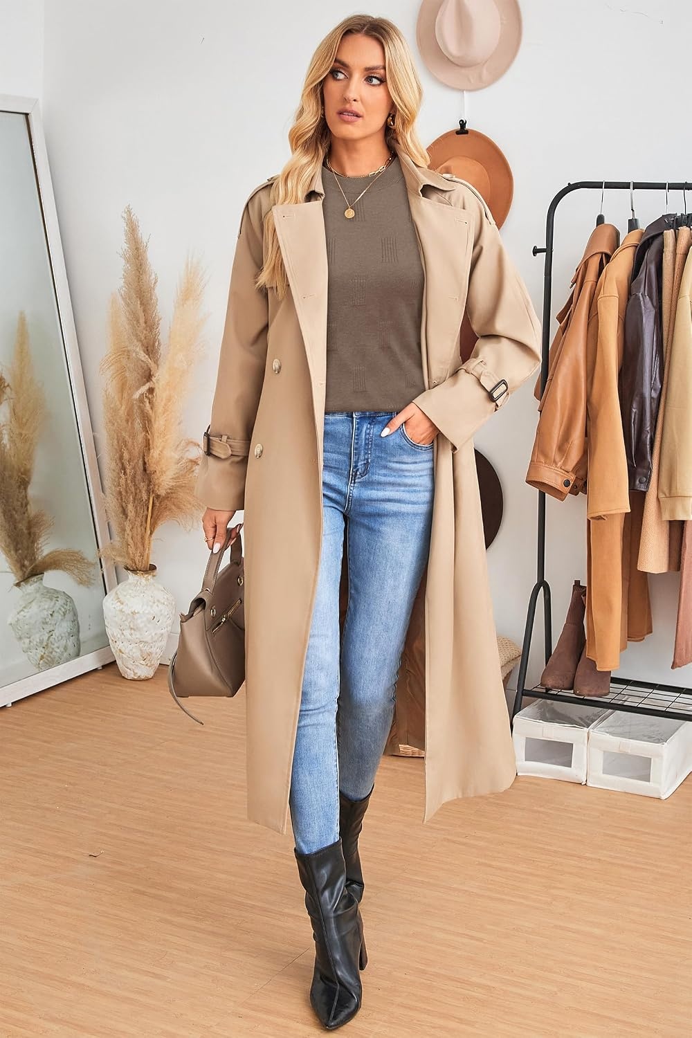 image:imageArachampCloz Womens Soft Knit Fall Winter Sweater Business Casual Basic Tops Lightweight amp Breathable Fabric Long Sleeve Classic Pullover Top Solo amp Layer Outfits Teacher Outfits Office Wear 2026Aheather Coffee