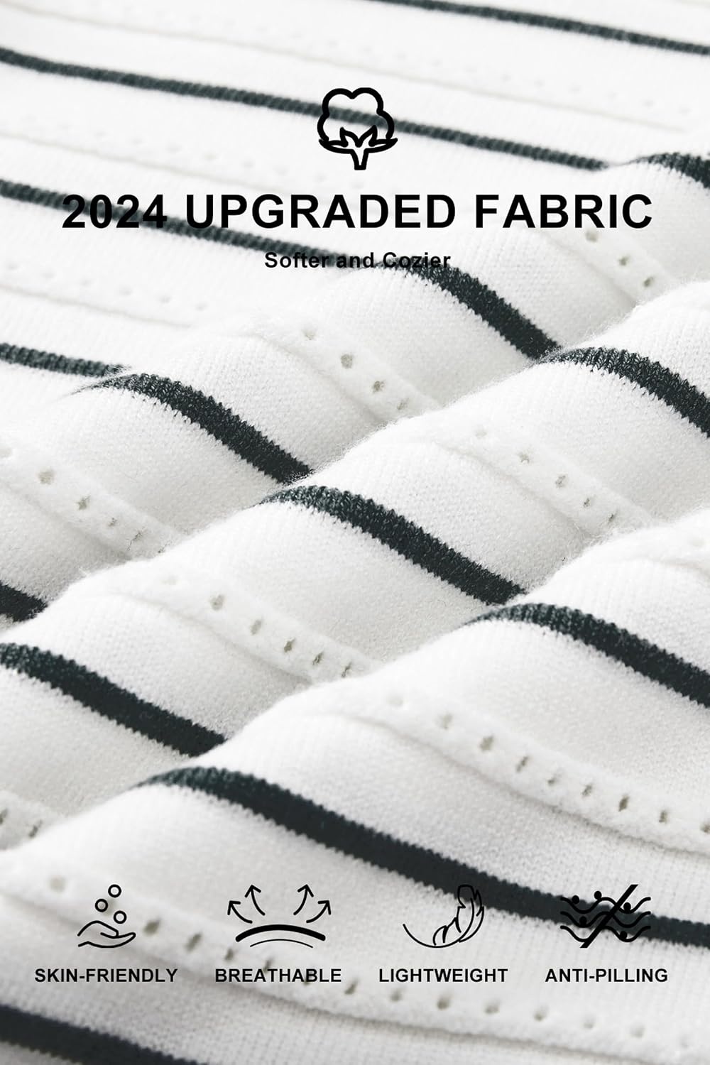 image:imageArachampCloz Womens Soft Knit Fall Winter Sweater Business Casual Basic Tops Lightweight amp Breathable Fabric Long Sleeve Classic Pullover Top Solo amp Layer Outfits Teacher Outfits Office Wear 2026Striped White Black